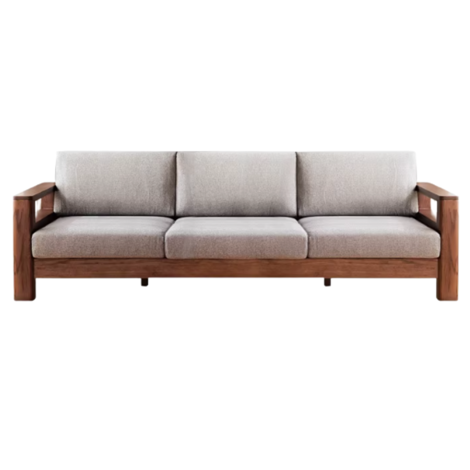 Oak Solid Wood Cotton Fabric Sofa.