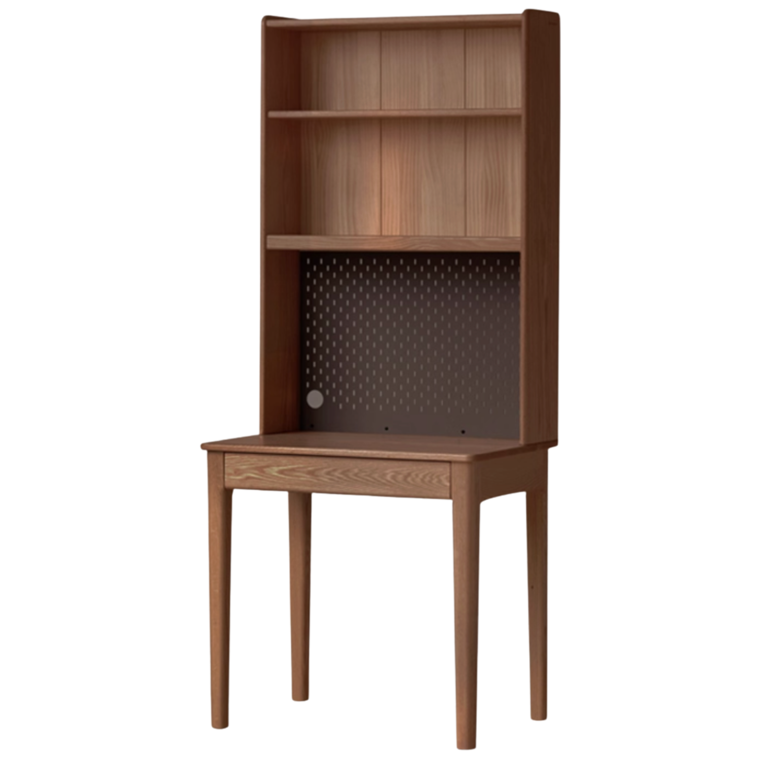Oak, Ash Solid Wood Modern Desk Bookshelf Integrated