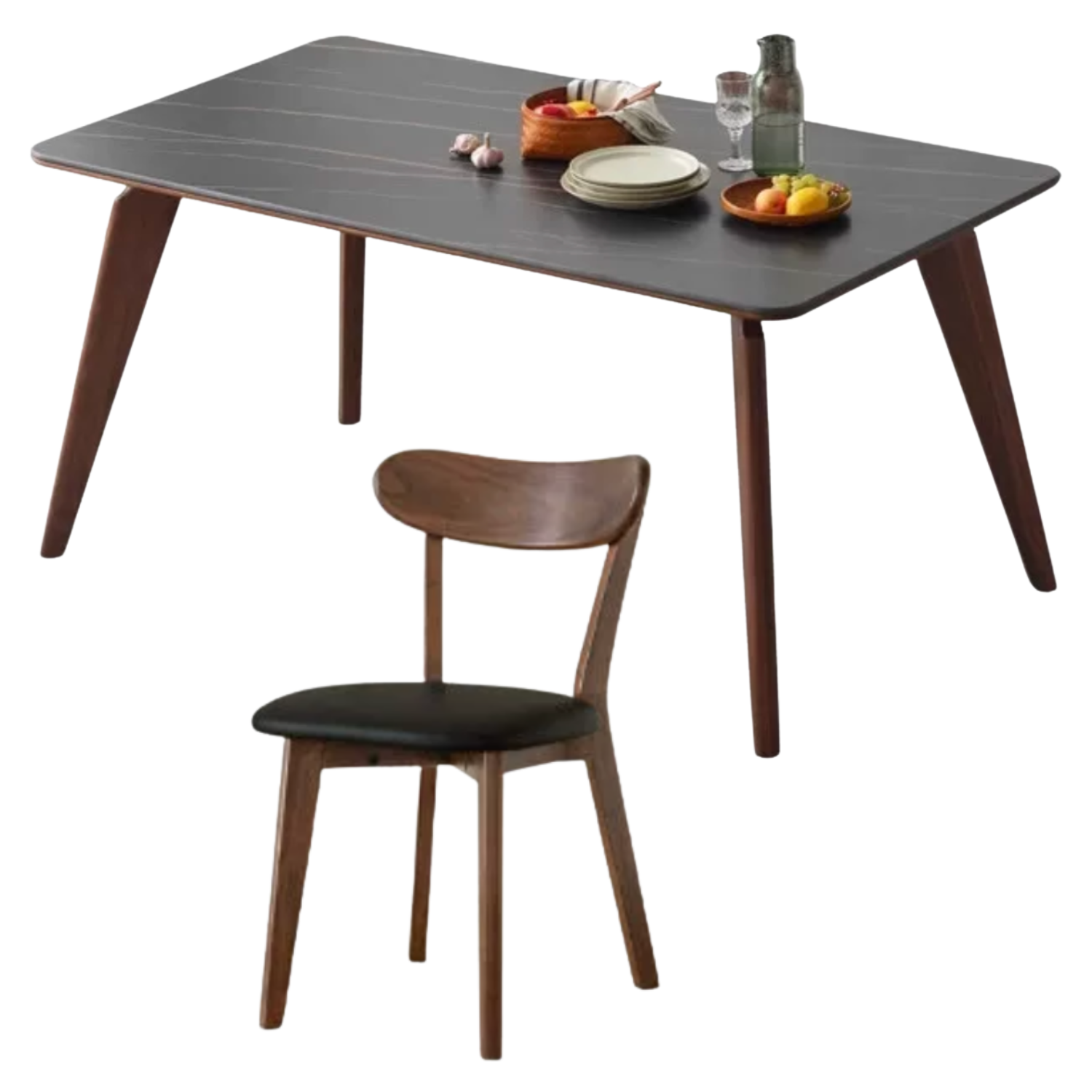 Black Walnut Solid Wood Slate North American Dining Table