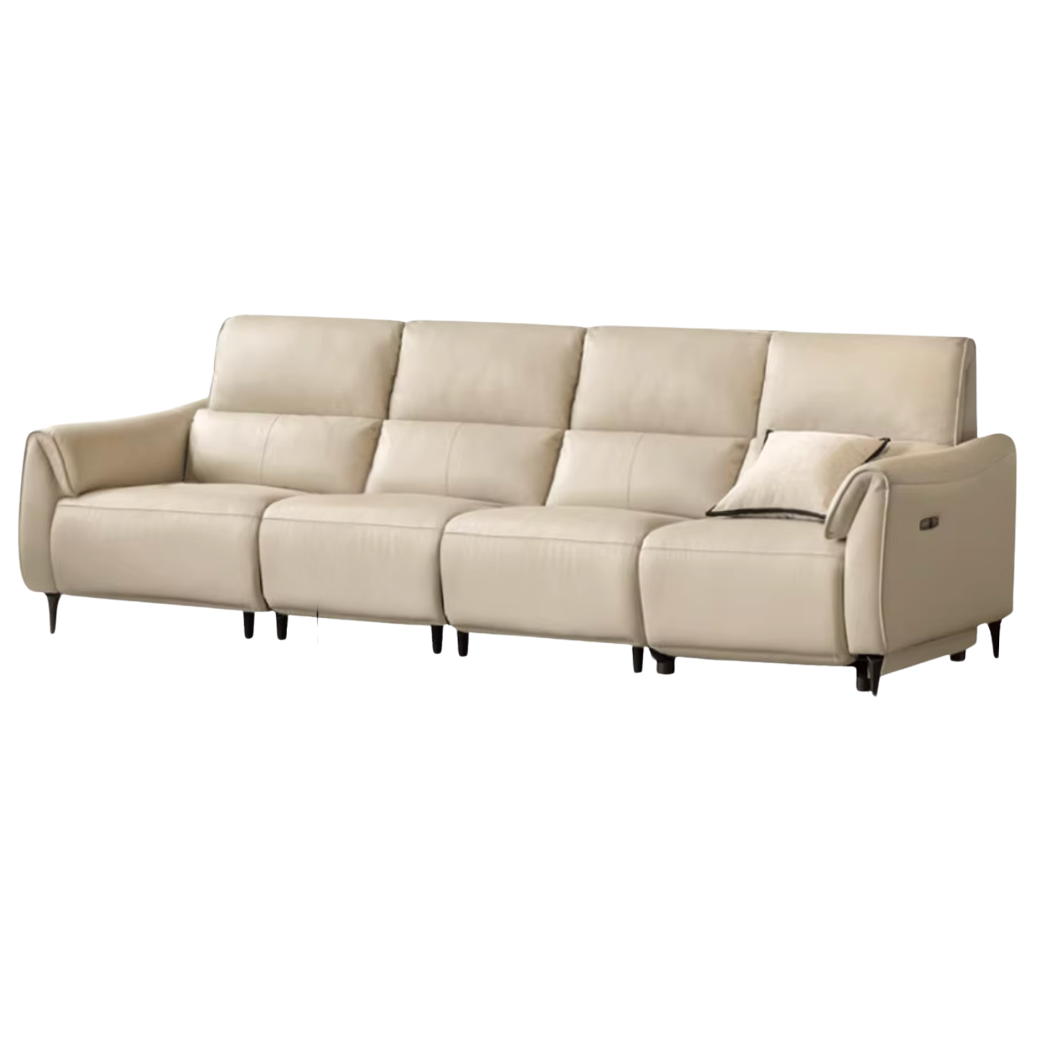 Leather Top Layer Cowhide Retractable Electric Sofa