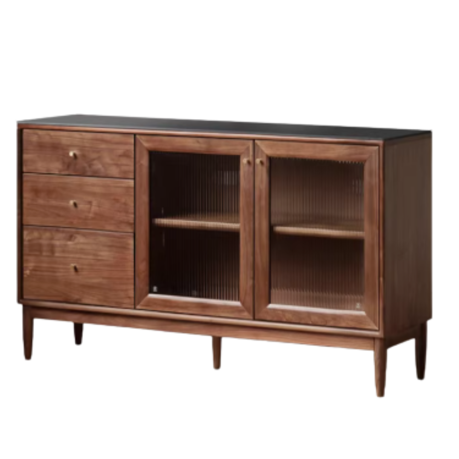 Black Walnut Solid Wood Sideboard, Buffet Cabinet