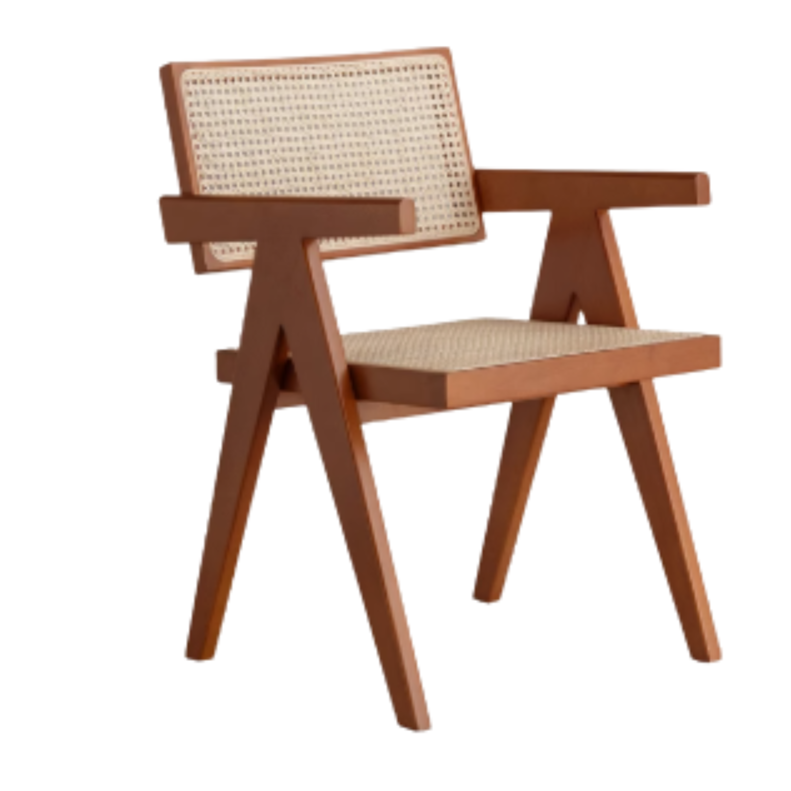 Ash, Oak, Cherry, Black Walnut, Beech Solid Wood Retro Rattan Chair