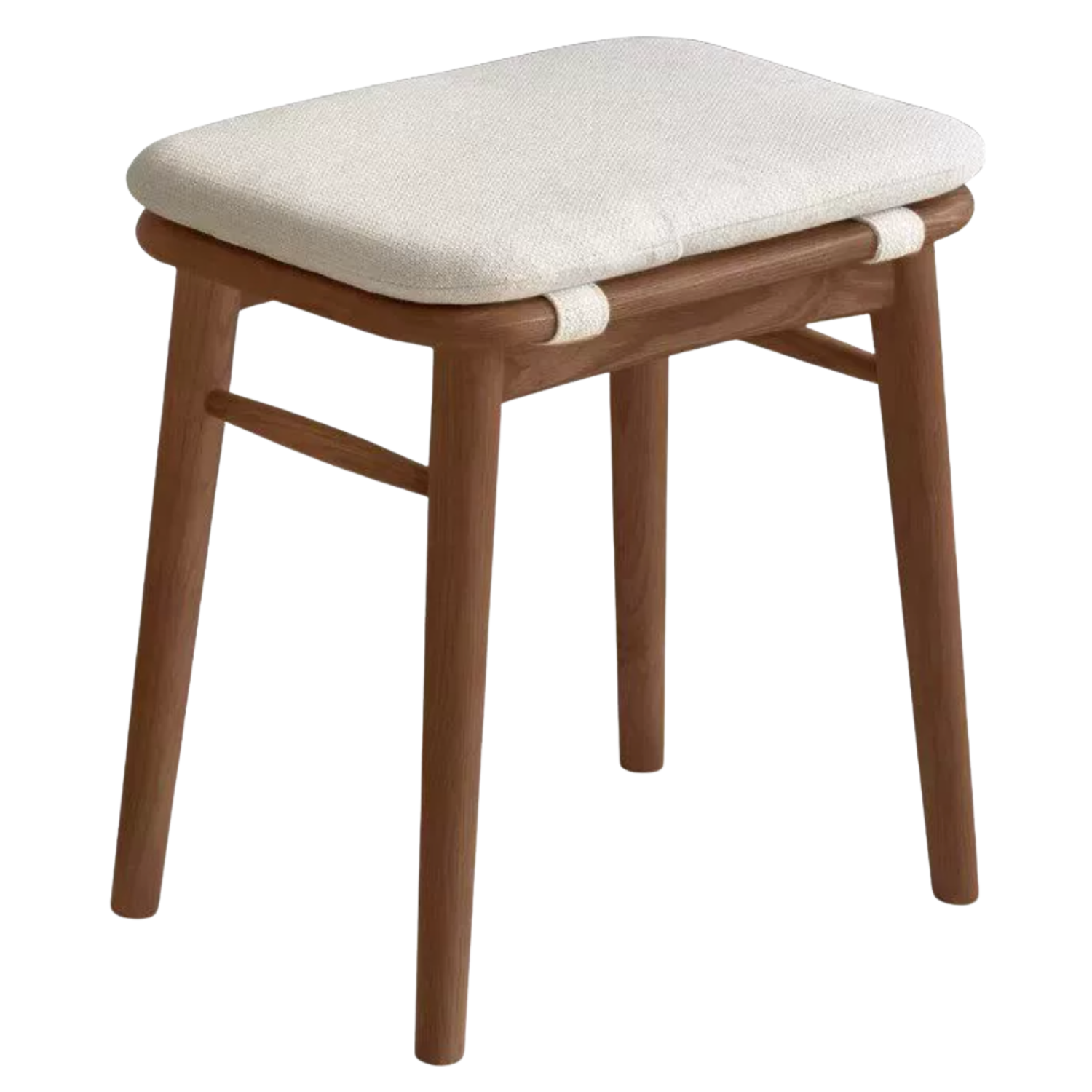 Ash Solid Wood Square Makeup Stool