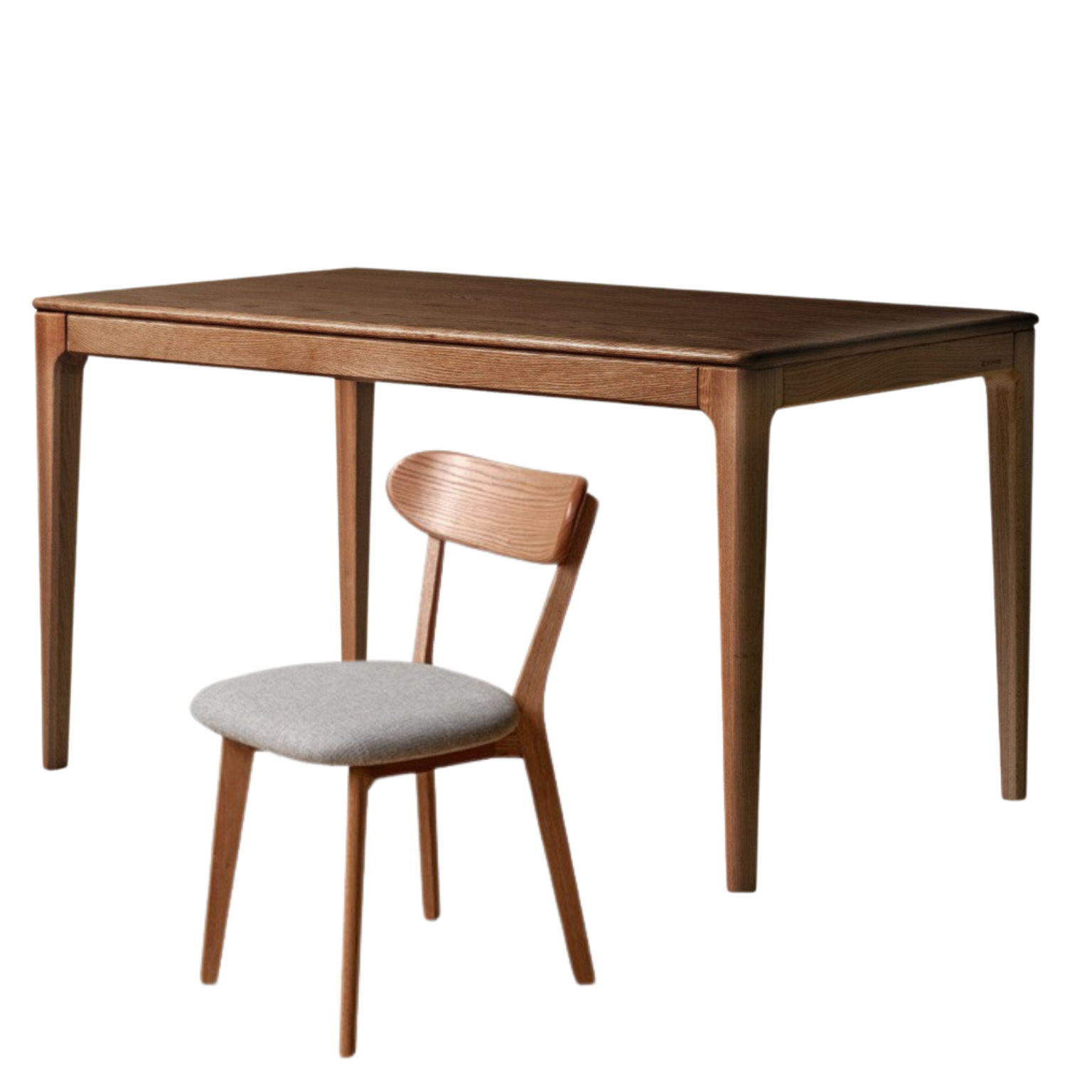 Oak, Ash Solid Wood Log Style Rectangular Dining Table