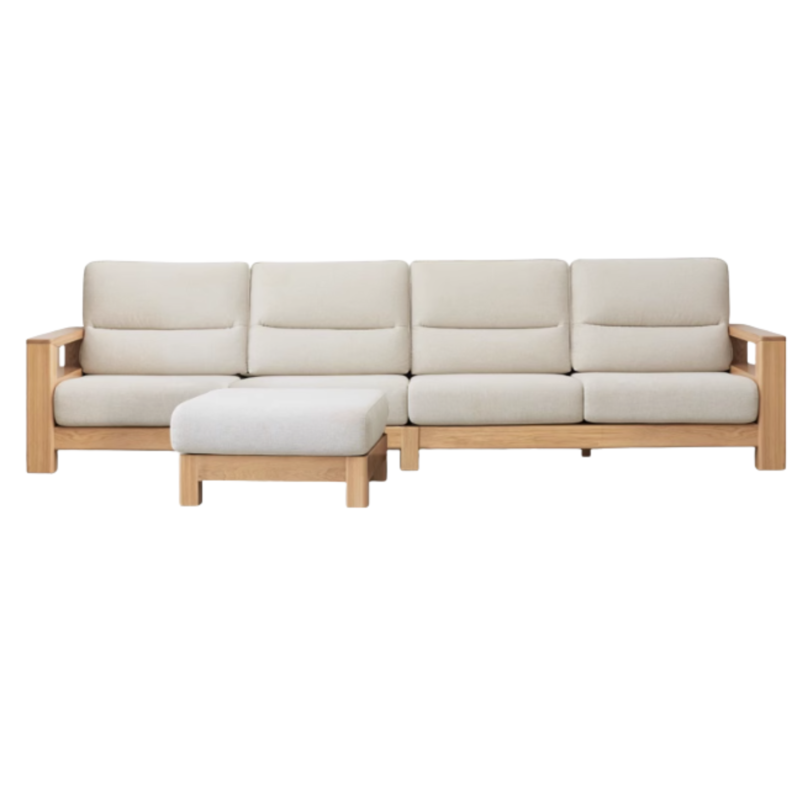 Ash Solid Wood Corner Sofa.