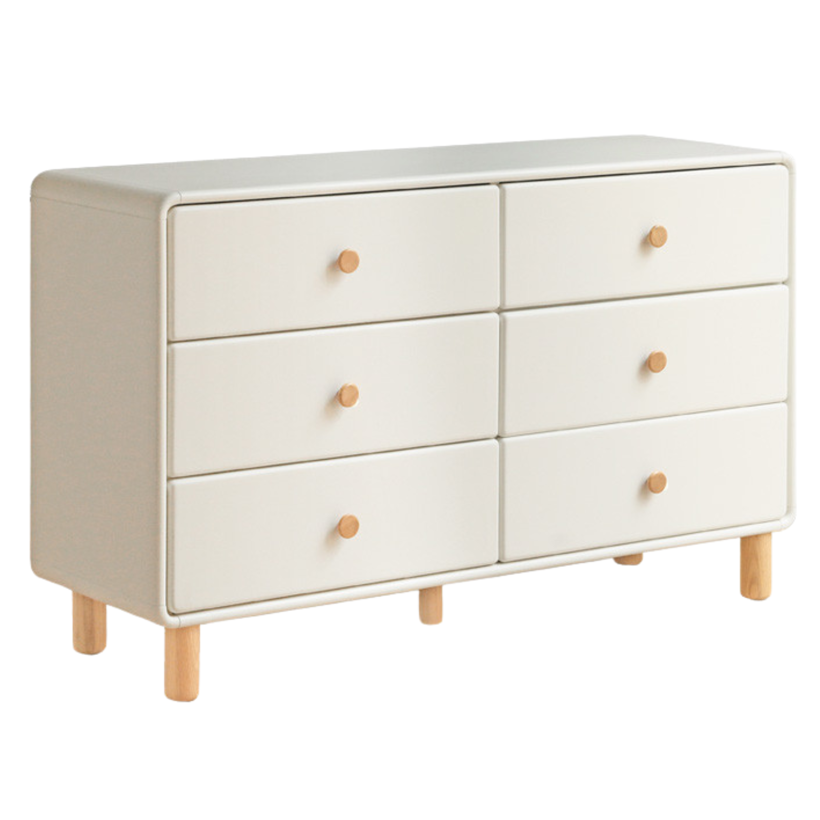 Solid Rubberwood Cream Style Chest of Drawers