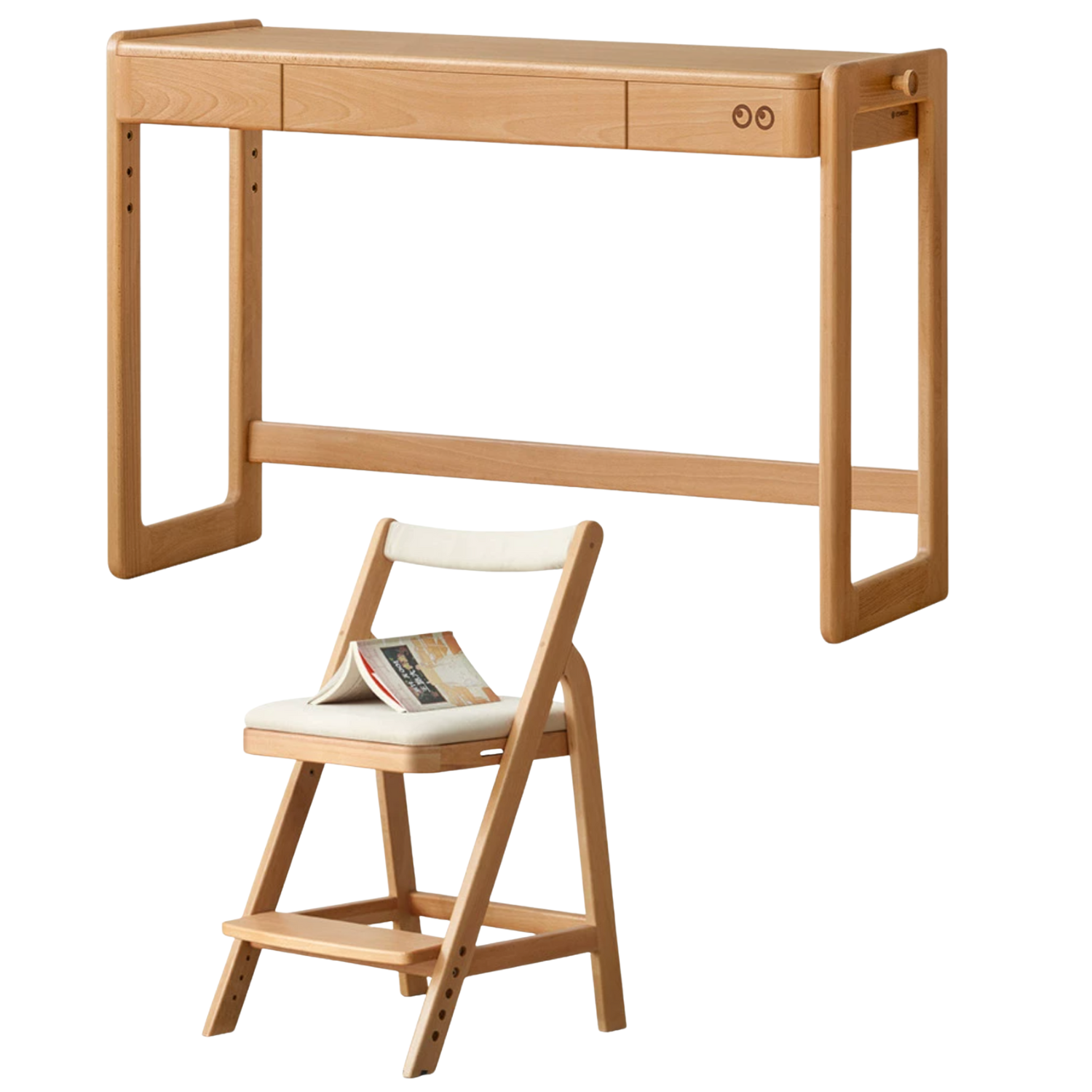 Beech Solid Wood Liftable Study Desk