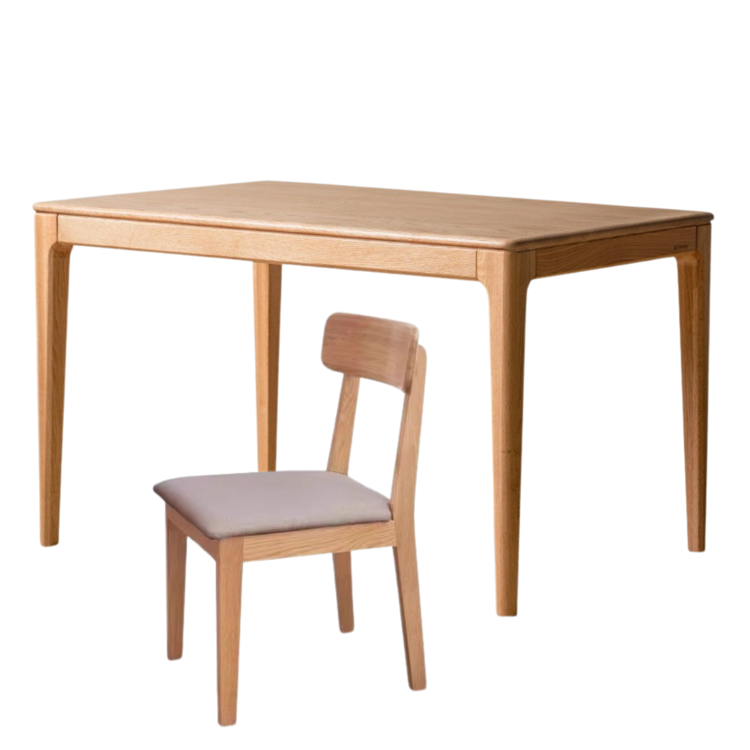 Oak, Ash Solid Wood Log Style Rectangular Dining Table