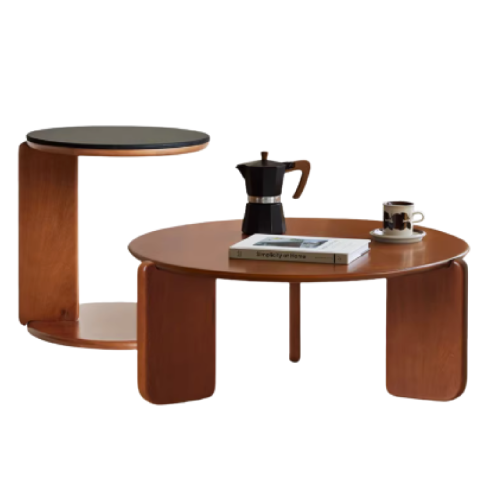 Poplar Solid Wood Medieval Style Rock Plate Coffee Table