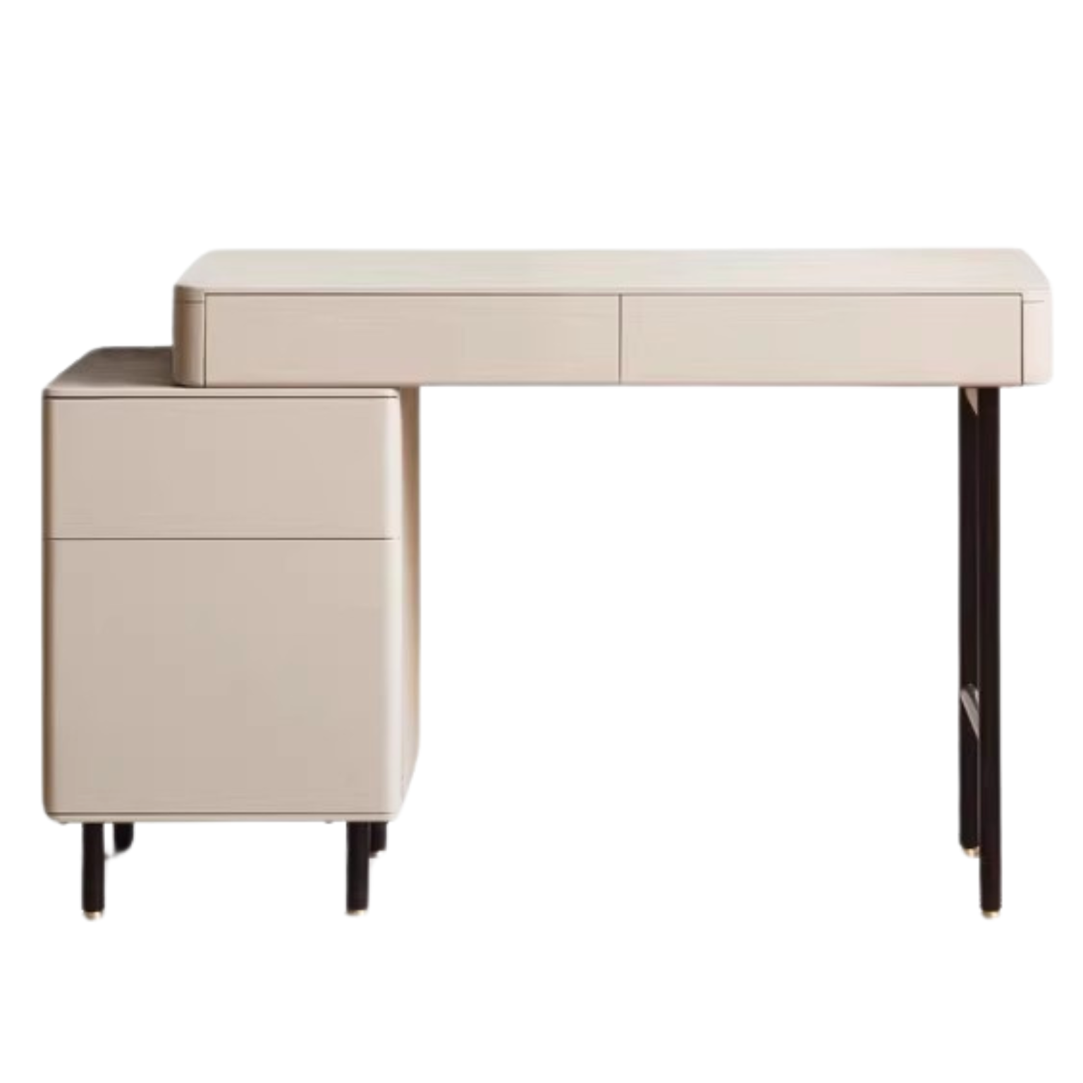 Poplar Solid Wood Telescopic Desk with Bookcase Light Luxury