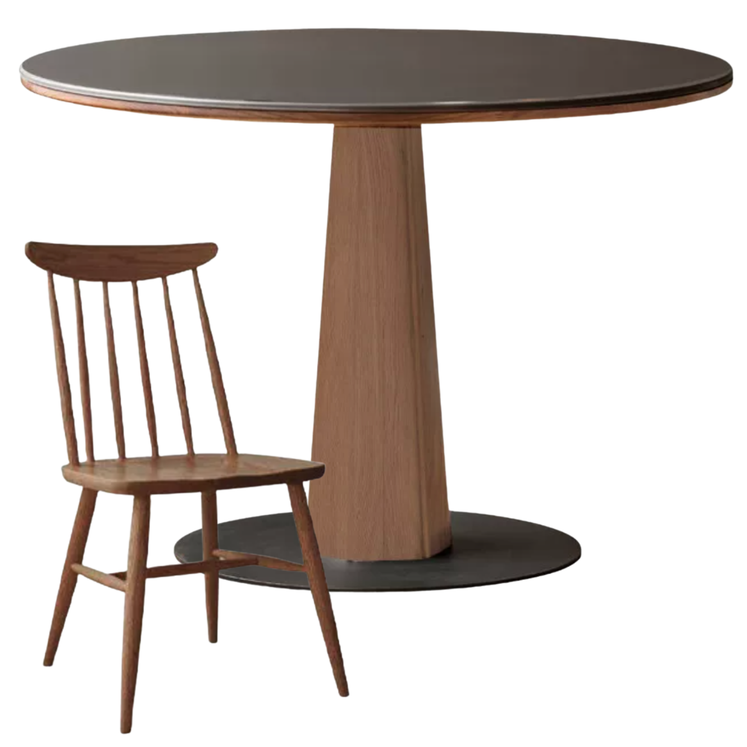 Black Walnut, Ash, Sandalwood Solid Wood Round Dining Table