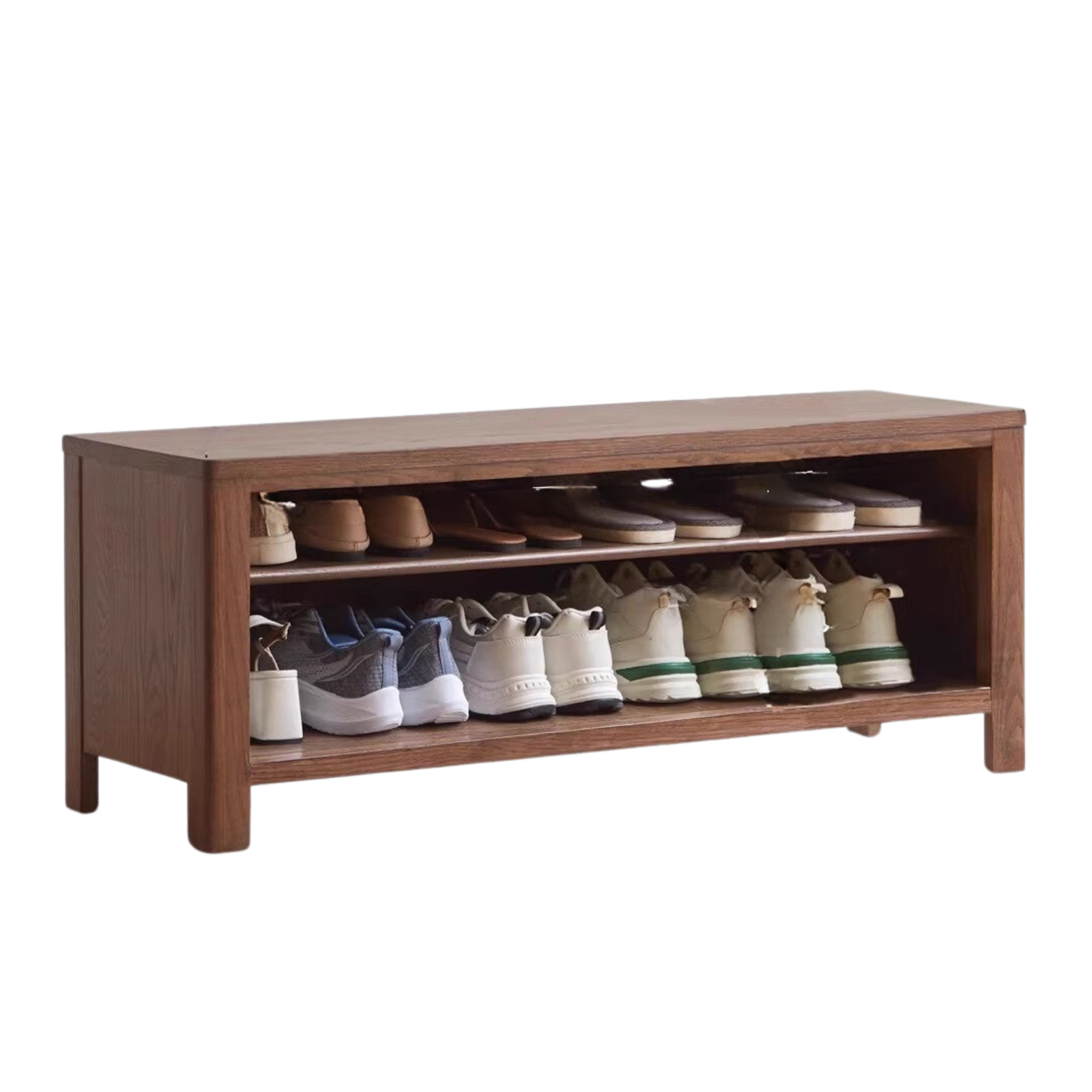 Oak Solid Wood Shoe Stool For Home Entrance