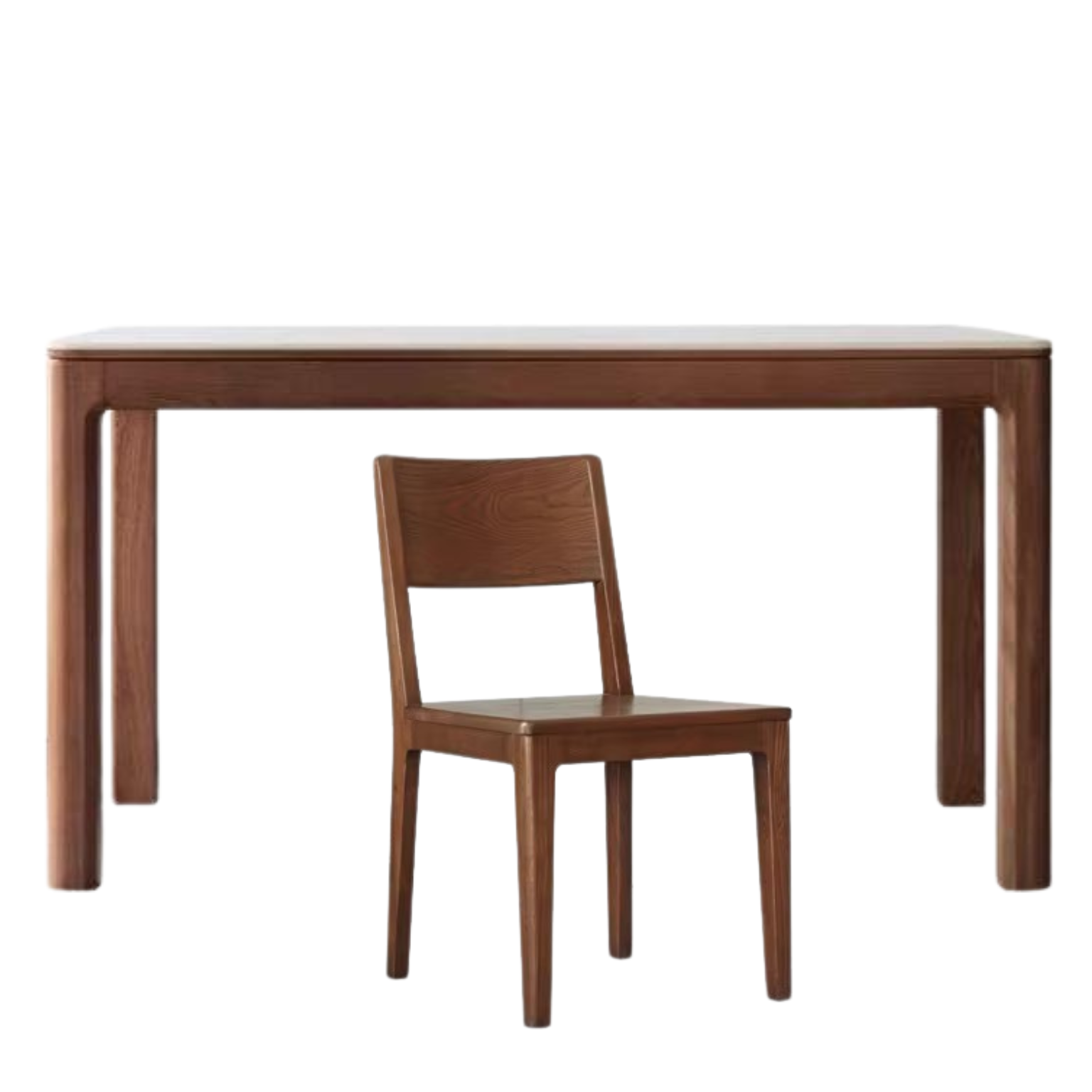 Ash Solid Wood Rock Plate Brown Dining Table