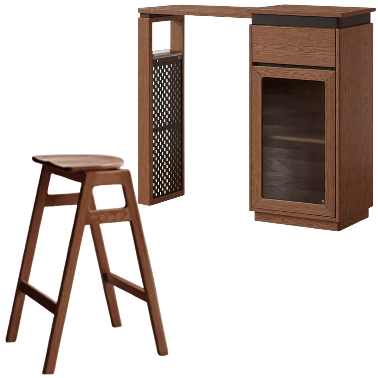 Oak Solid Wood Telescopic Partition Bar Table