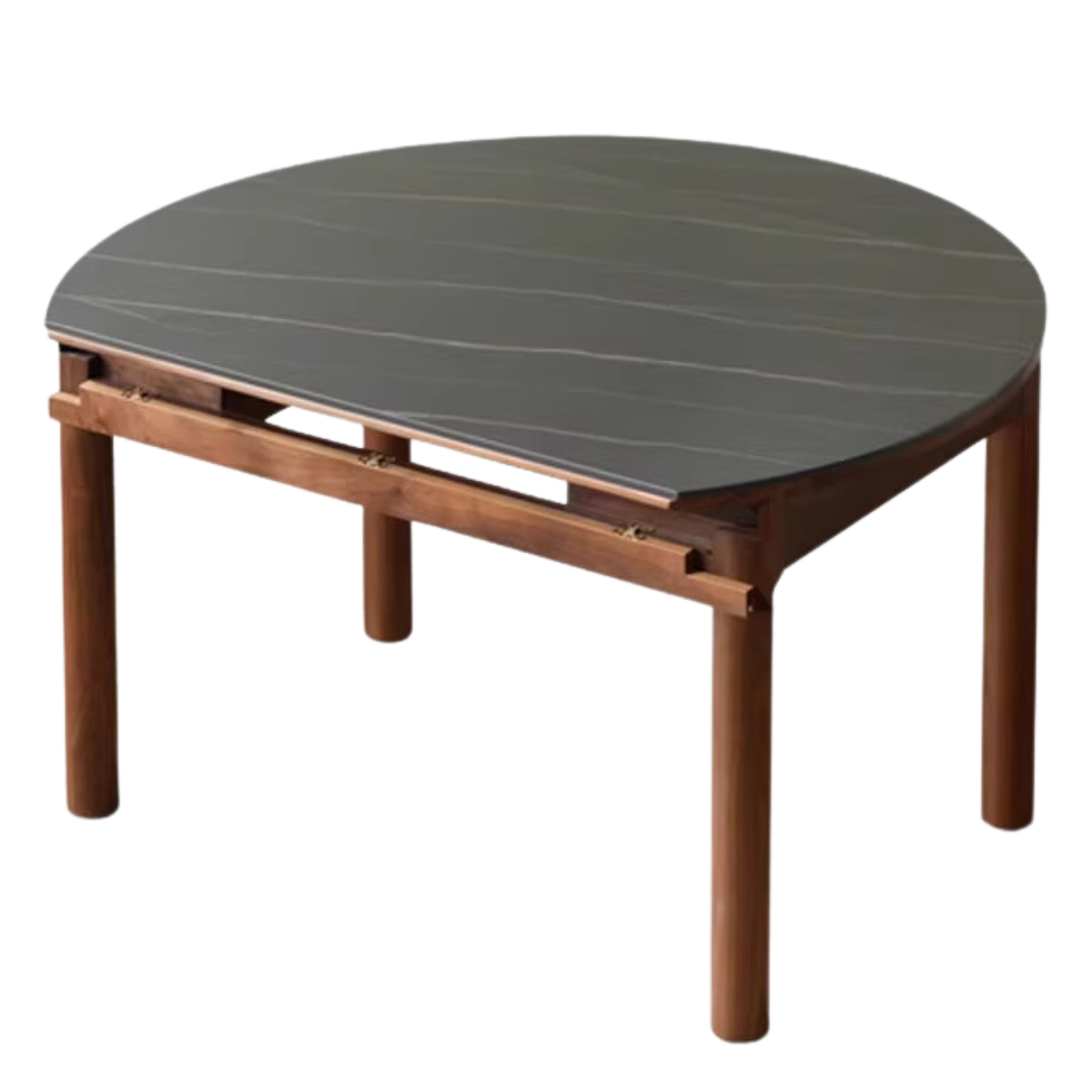 Black Walnut, Ash, Oak Solid Wood Folding Round Dining Table