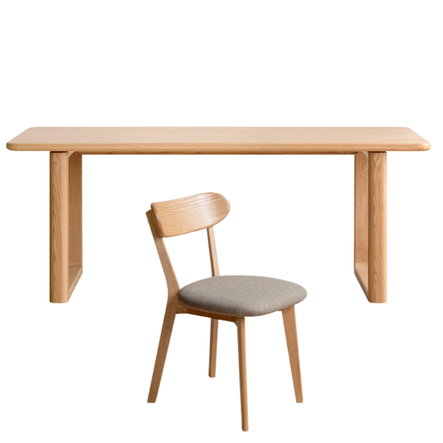 Oak Solid Wood Large Plate Dining Table