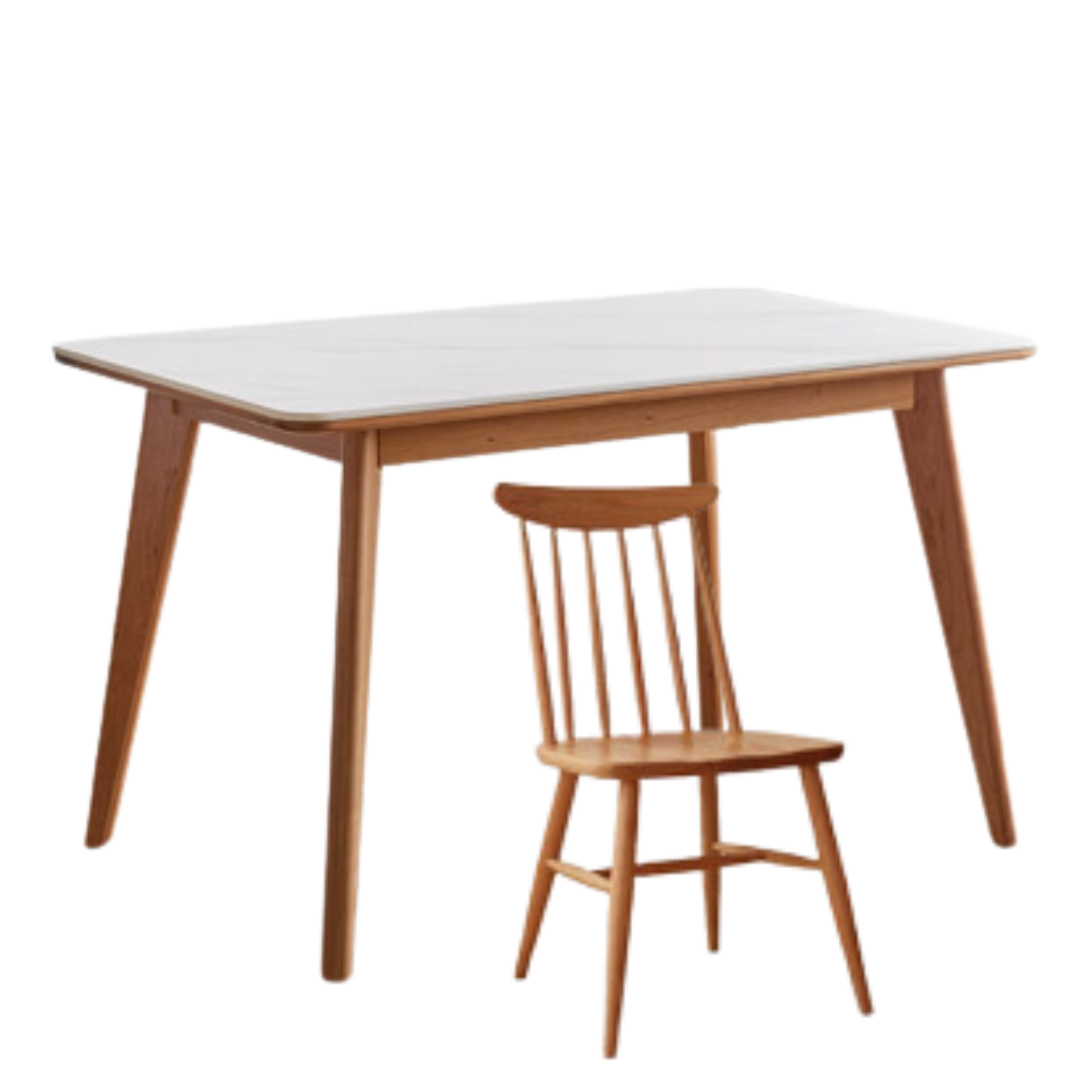 Cherry Solid Wood Retro Rock Plate Dining Table.