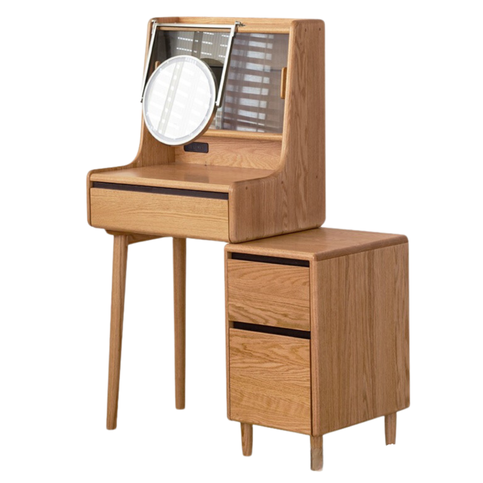 Oak Solid Wood Dressing Table with Shelf.