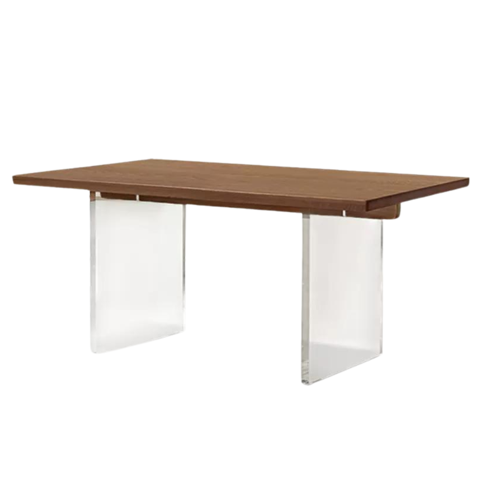 Black Walnut, South American Walnut, Oak Solid Wood Acrylic Suspension Dining Table