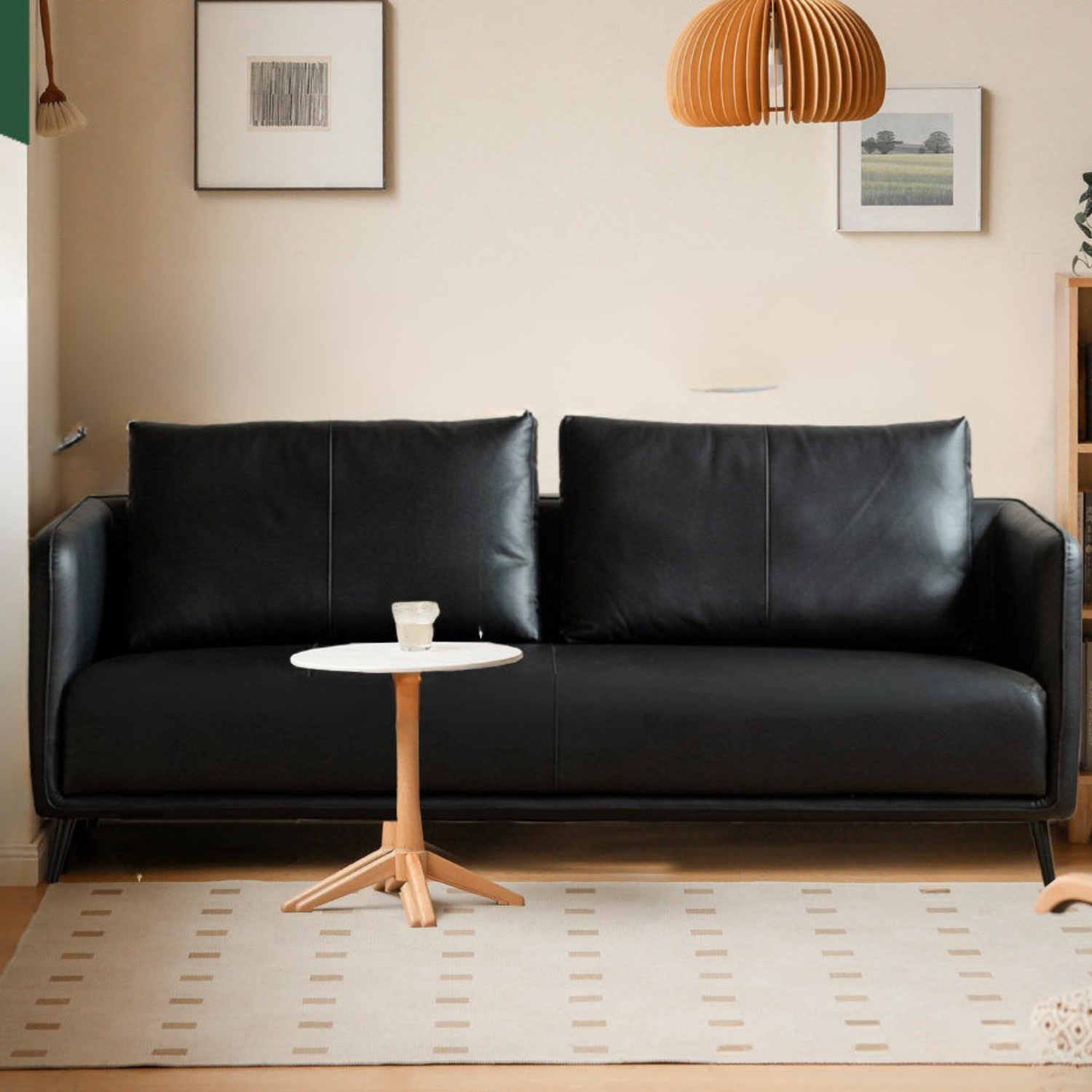 Genuine Leather Sofa, Italian Minimalist Design