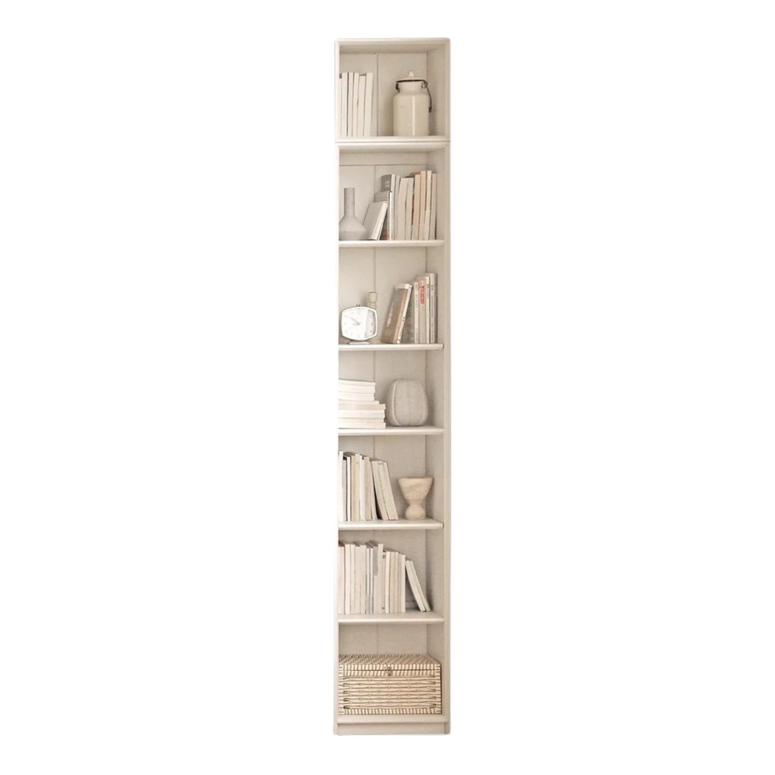 Oak Solid Wood Combination Bookcase Glass Door Floor-to-ceiling Bookshelf
