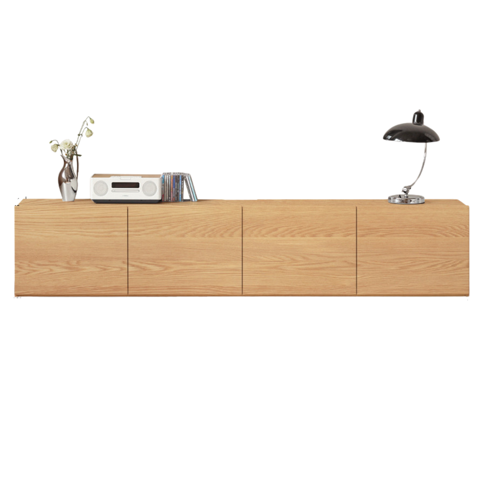 Oak Solid Wood Floor Storage TV Cabinet.