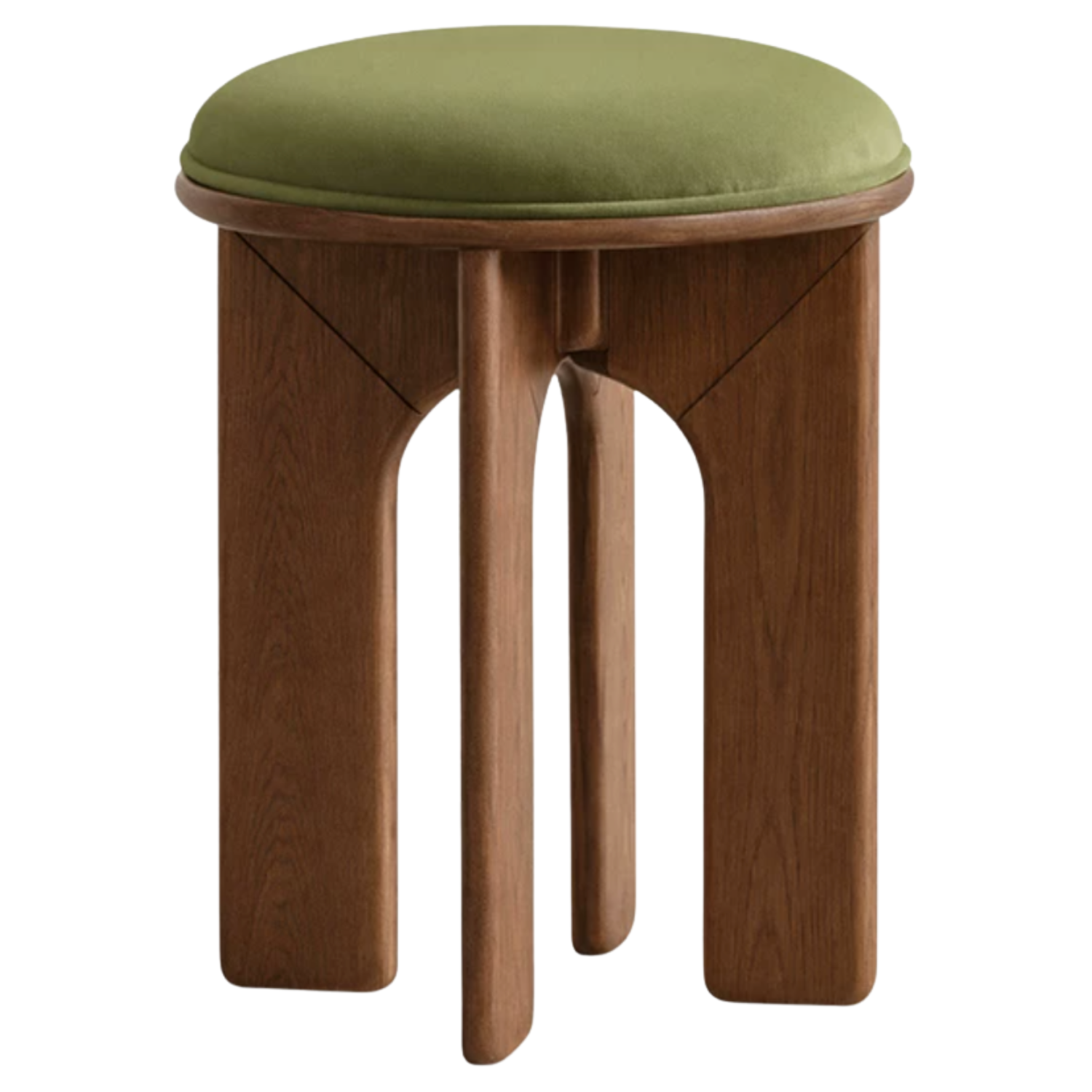 Black Walnut, Oak, Beech Solid Wood, Solid RubberWood French Retro Round Stool