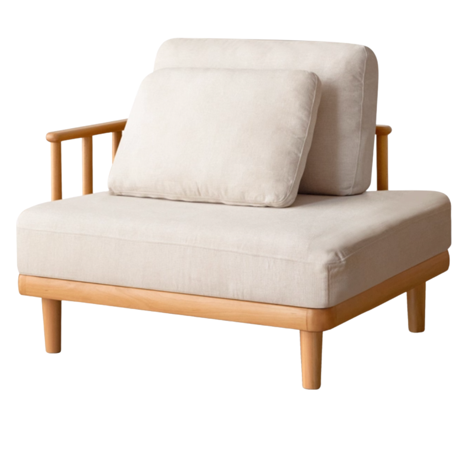 Beech Solid Wood Fabric Sofa Free Combination