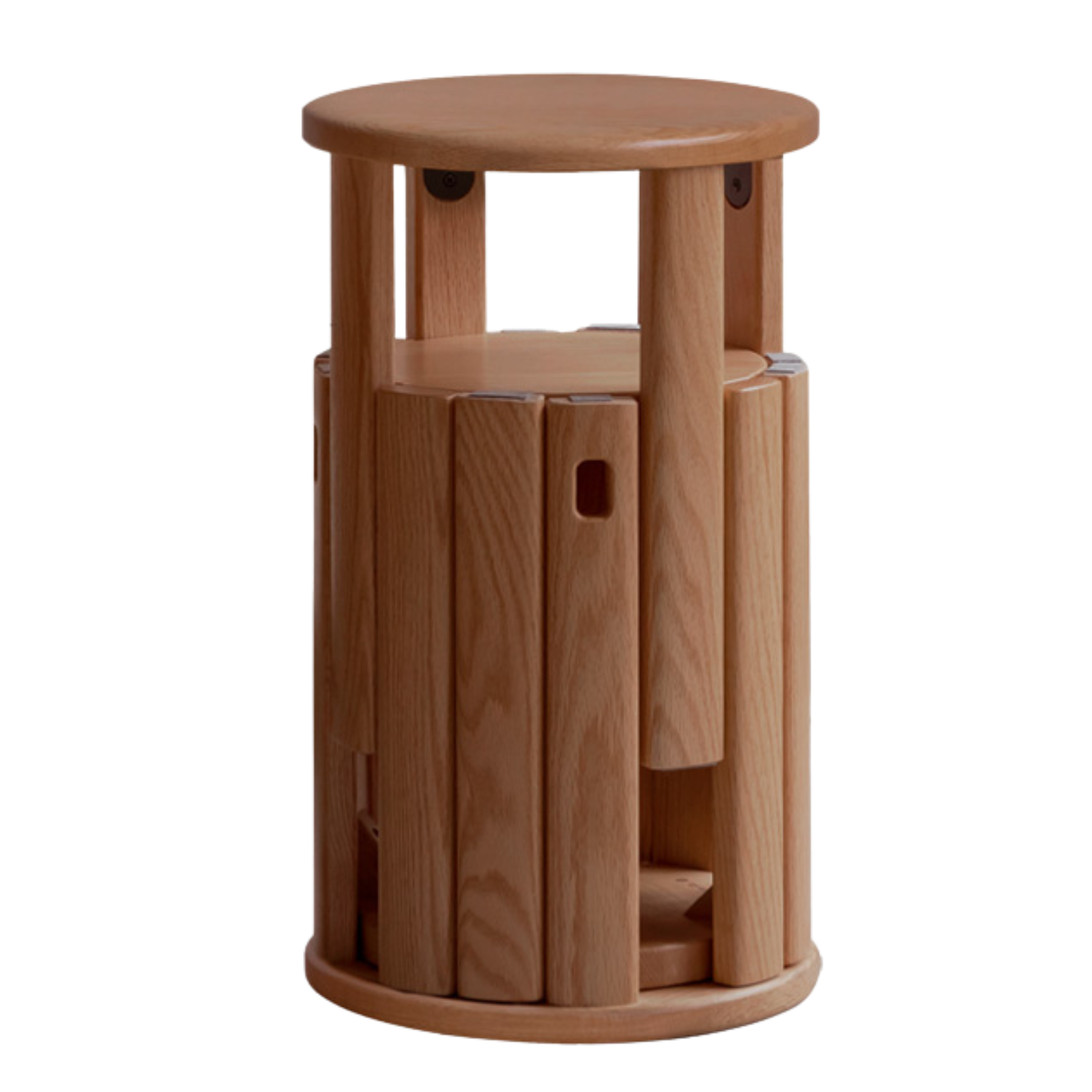 4 pcs Black Walnut, Ash, Oak Solid Wood, Solid RubberWood Stackable Dining Stool