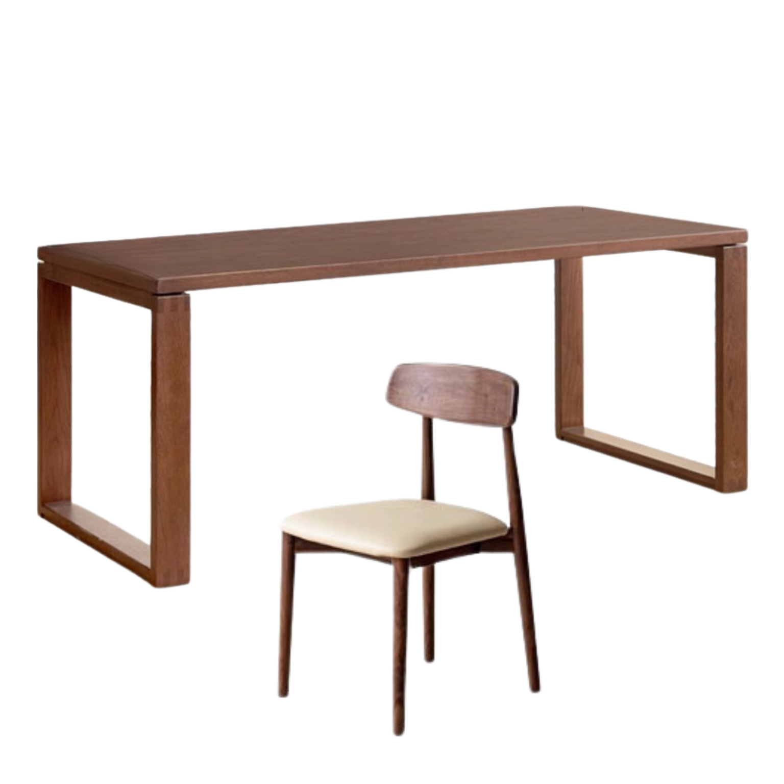 Black Walnut, Oak Solid Wood Long Dining Table
