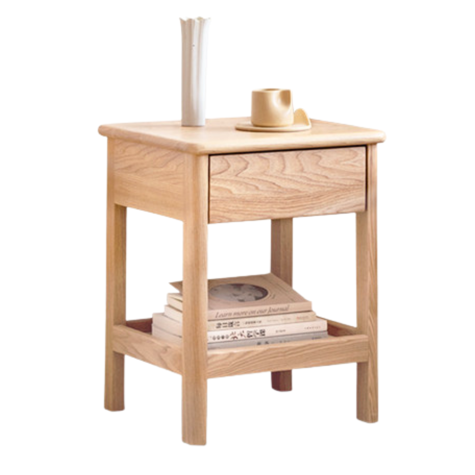 Ash Solid Wood Narrow Edge Nightstand