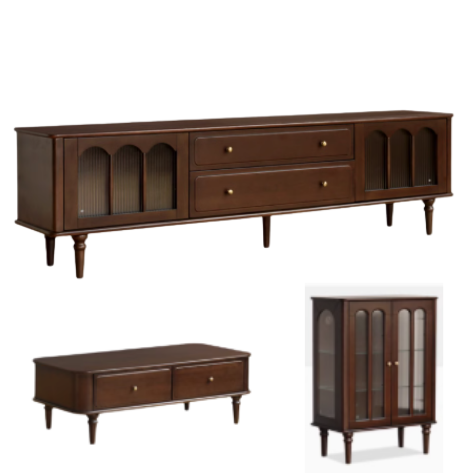 Poplar Solid Wood American Style TV Cabinet.