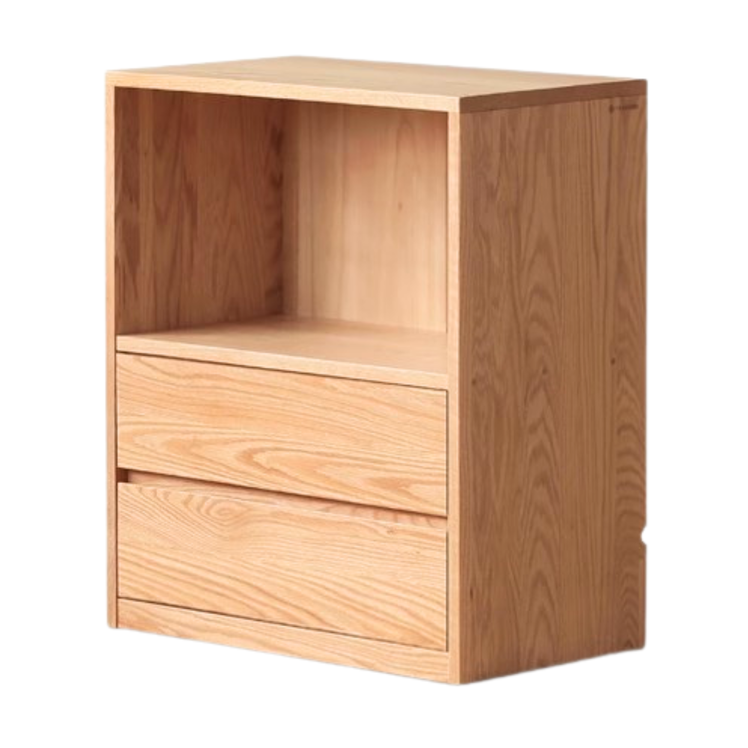 Black Walnut, Oak Solid Wood Low Bookcase, Modern Modular Storage Shelf Cabinet