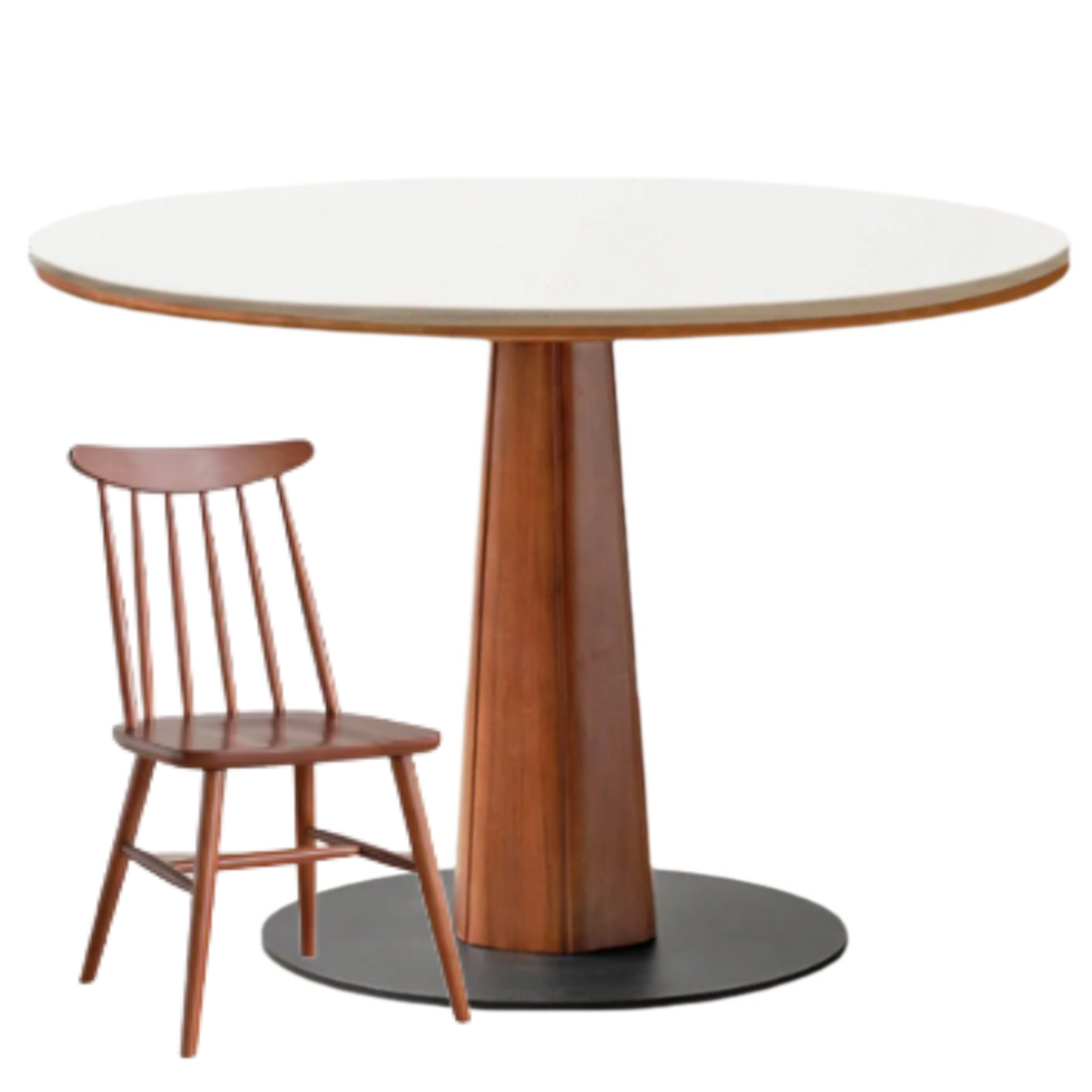 Poplar Solid Wood Medieval Style Rock Dining Table