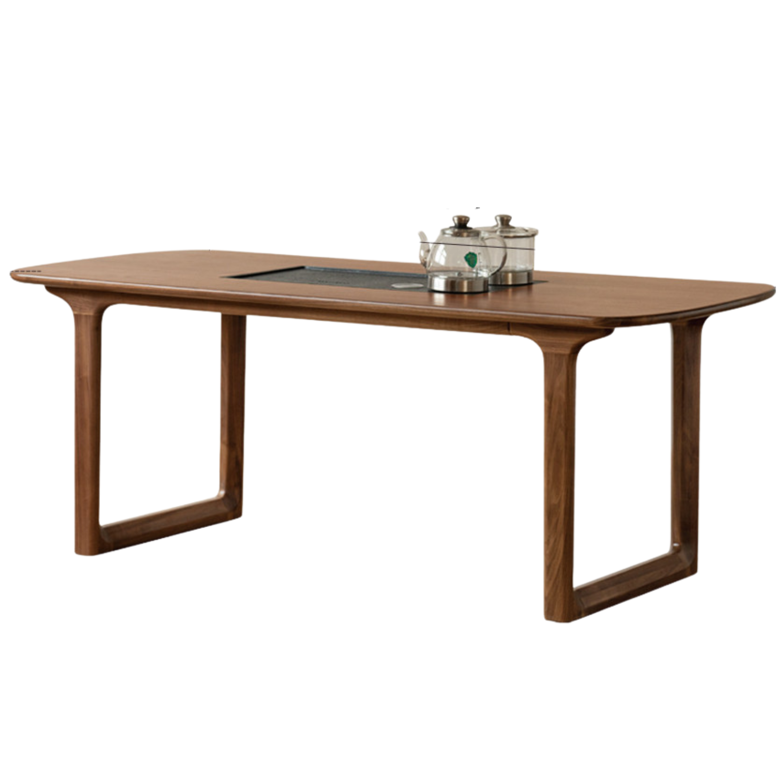 Black Walnut Solid Wood Tea Table Tea Tray Integrated.