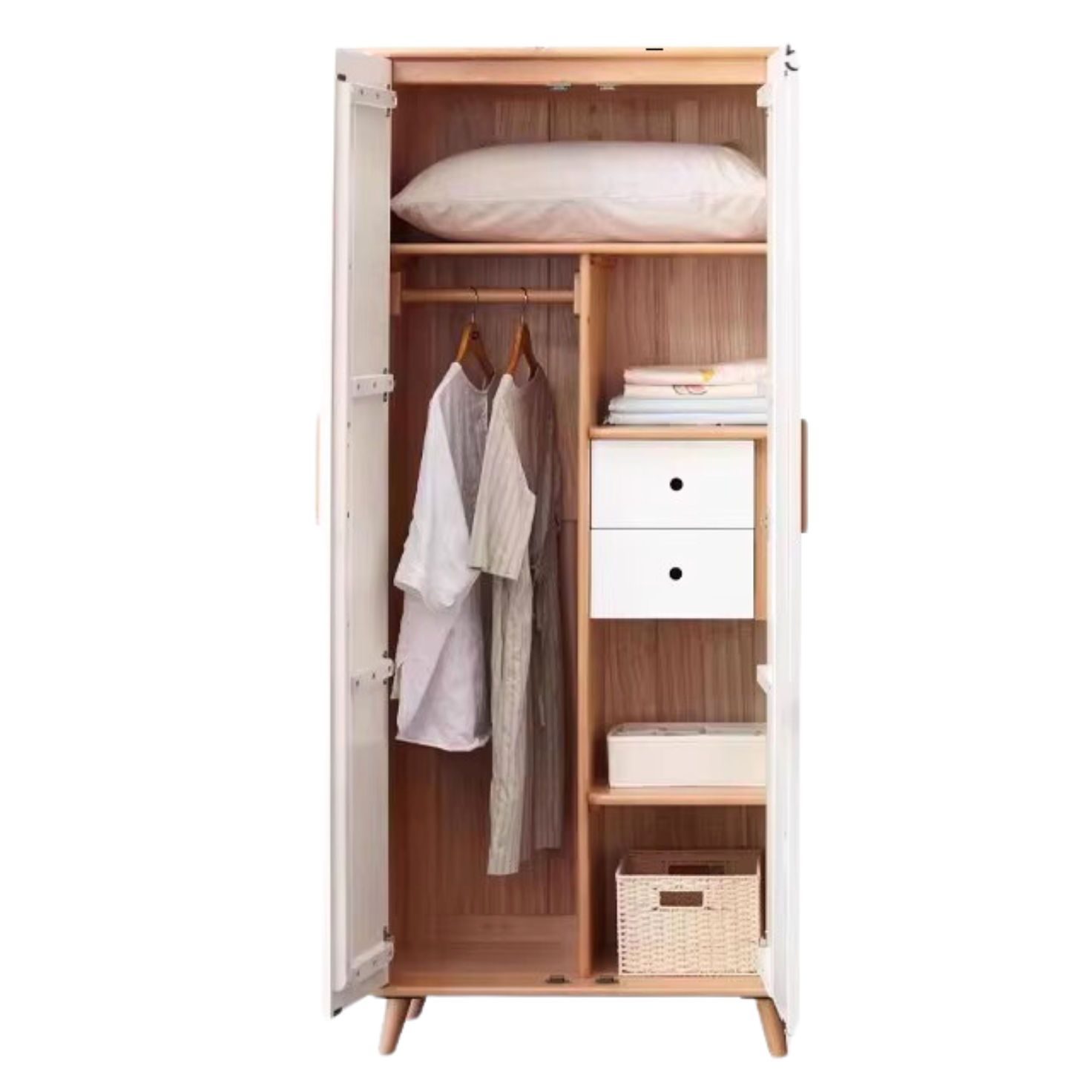 Beech Solid Wood Wardrobe Combination.
