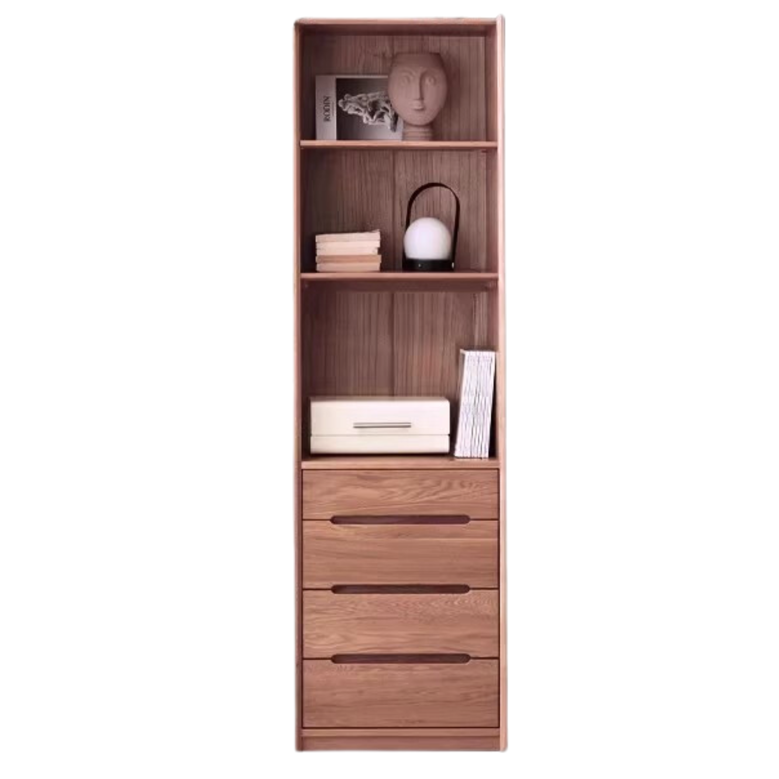 Oak Solid Wood Floor-To-Ceiling Bookshelf