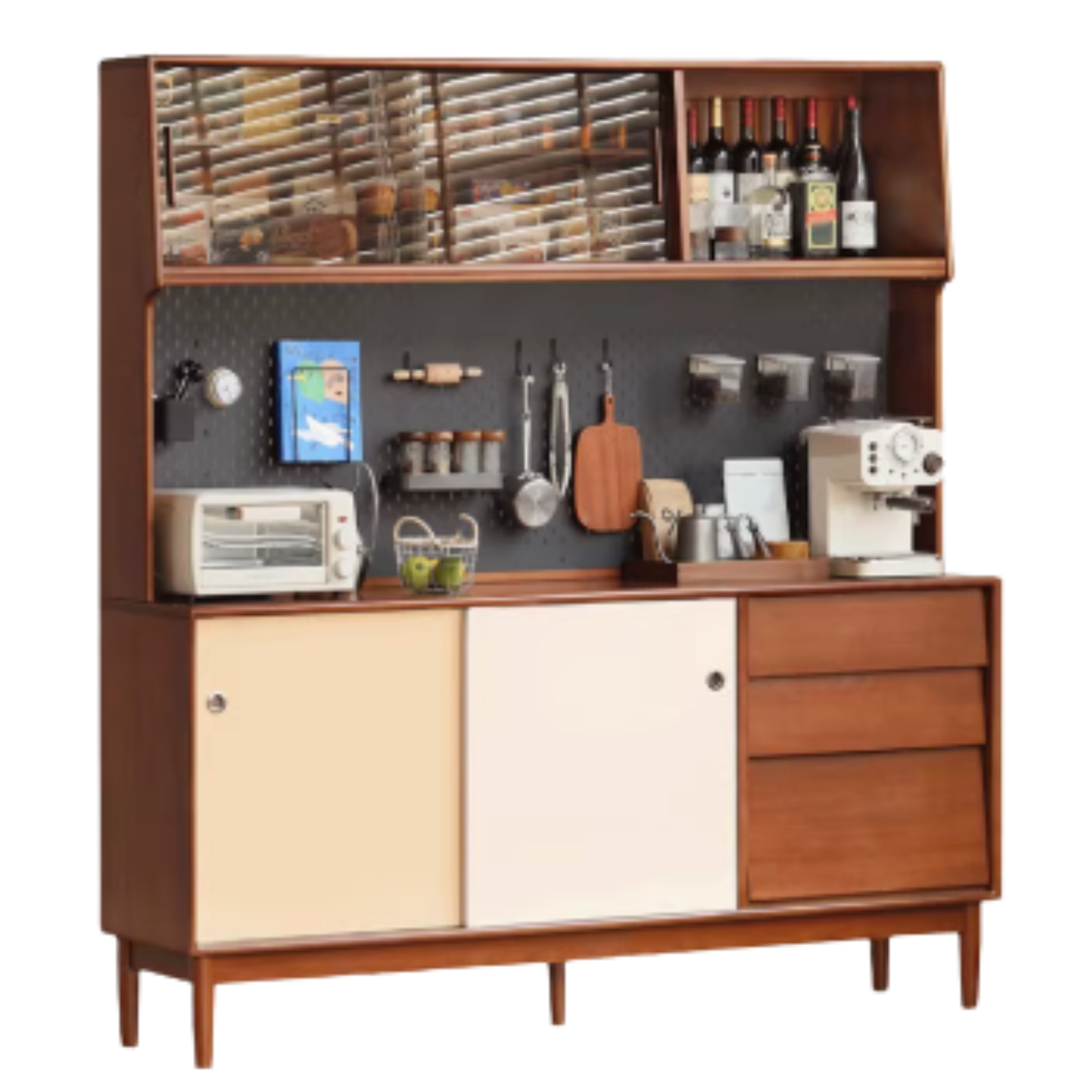 Poplar Solid Wood Retro Sideboard.