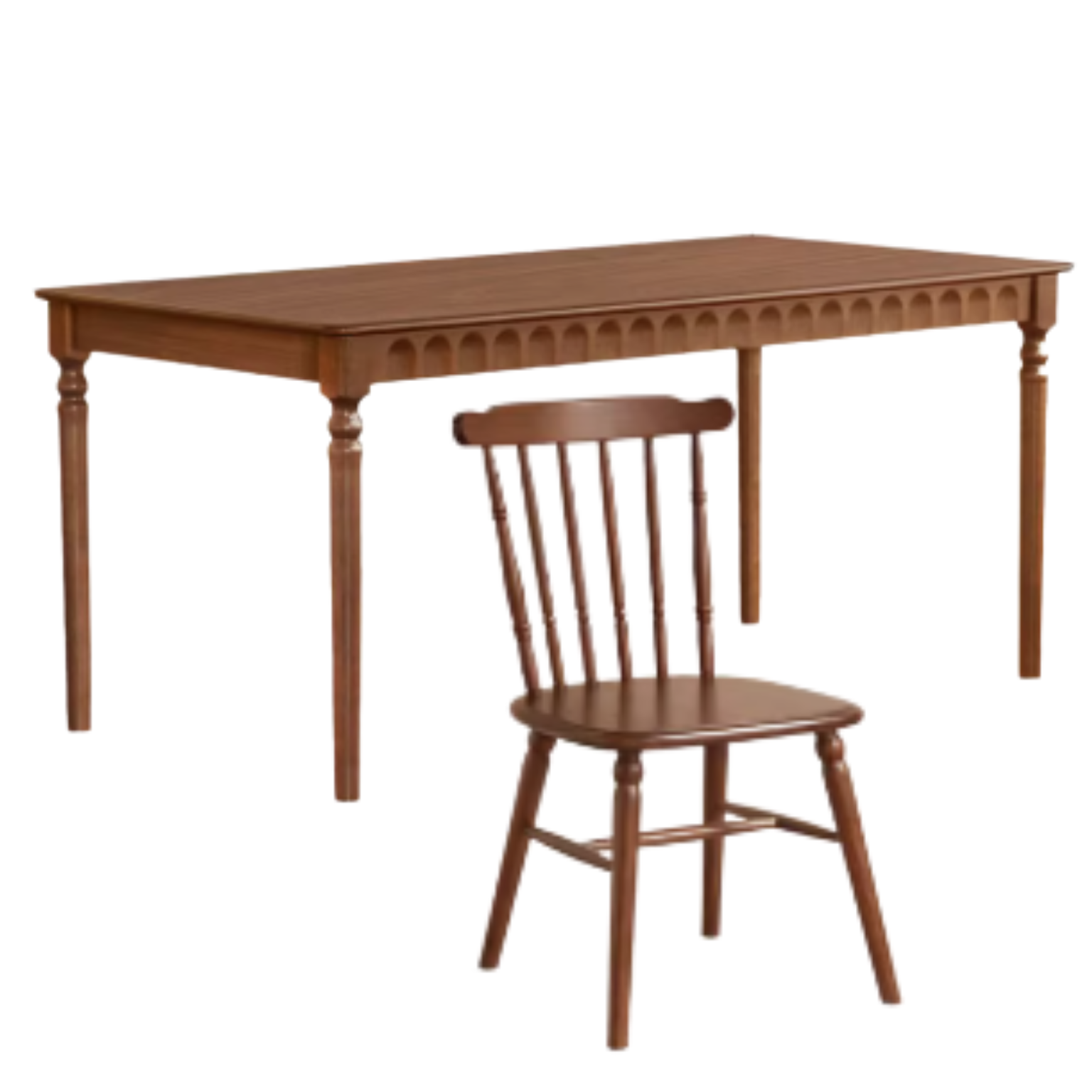 Black Walnut, Poplar, Cherry Solid Wood American Retro Rectangular Dining Table