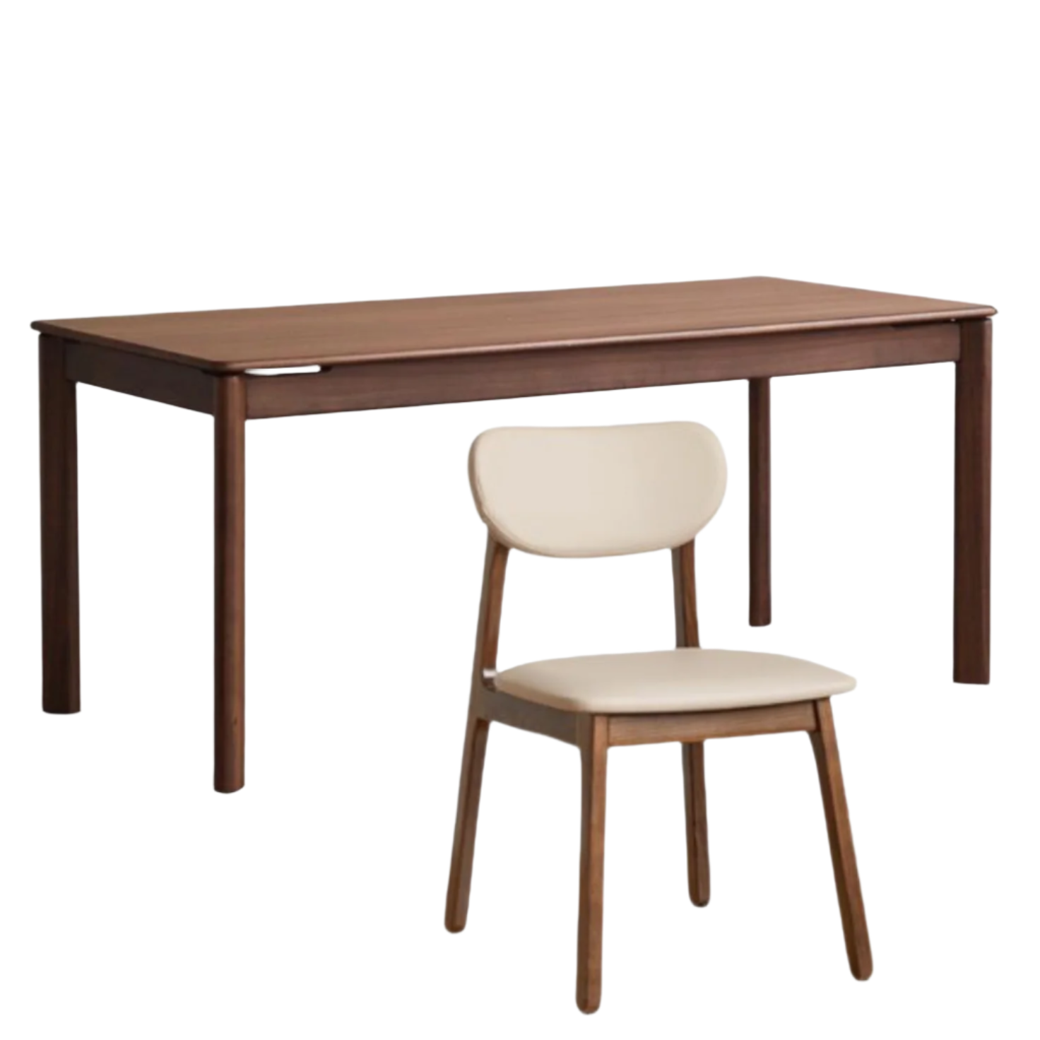 Black Walnut, Sandalwood, Ash Solid Wood Modern Rectangular Table