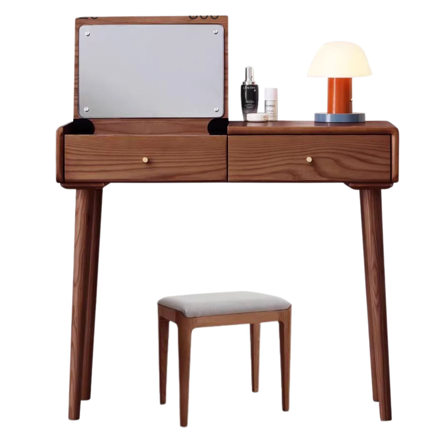 Ash Solid Wood Walnut Color Dressing Table.