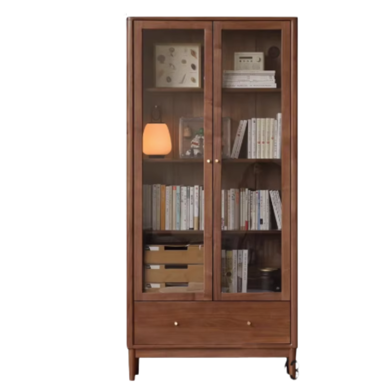 Black Walnut, Oak, Ash Solid Wood Bookcase Whole Wall Free Combination Bookshelf