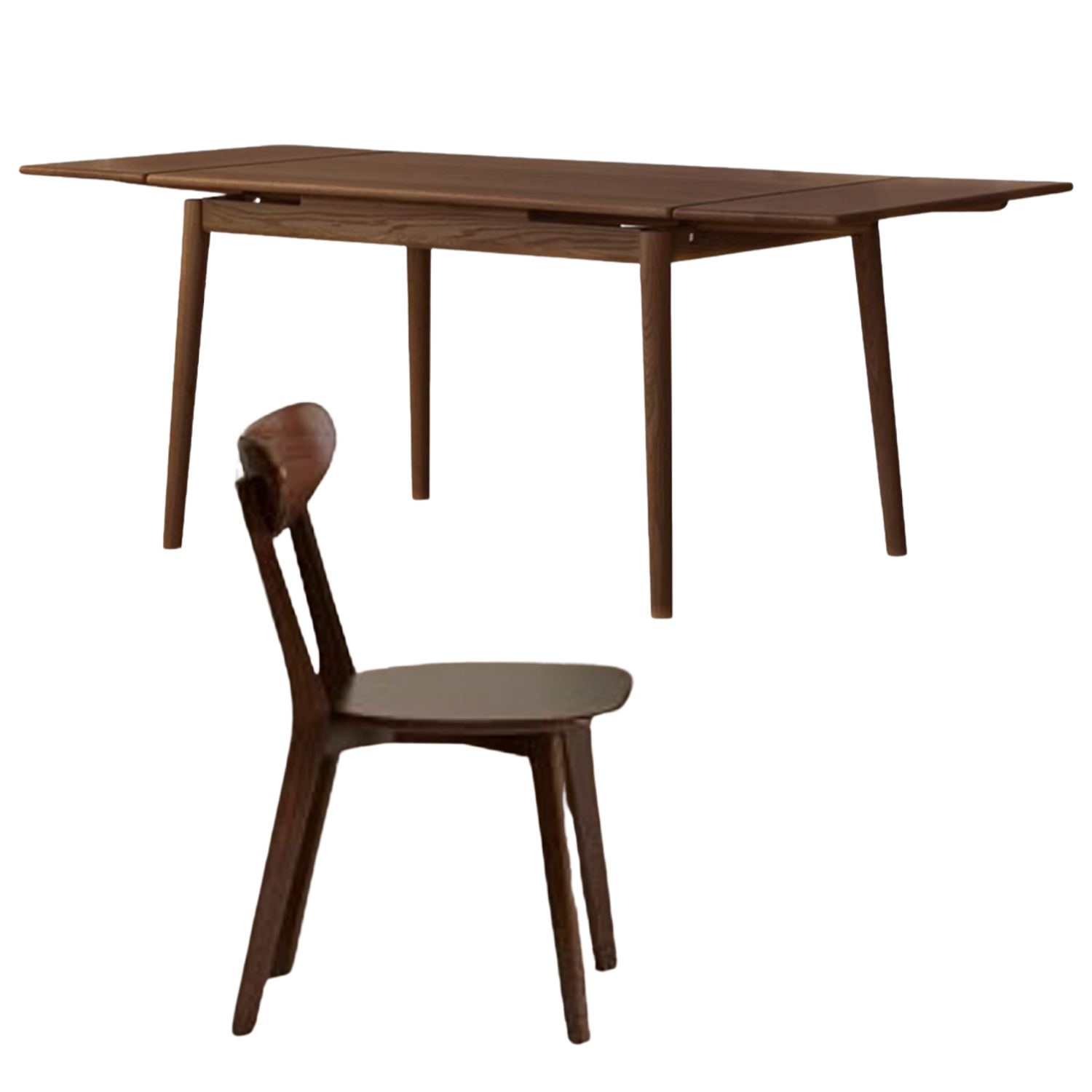 Oak Solid Wood Retractable Tabletop Dining Table