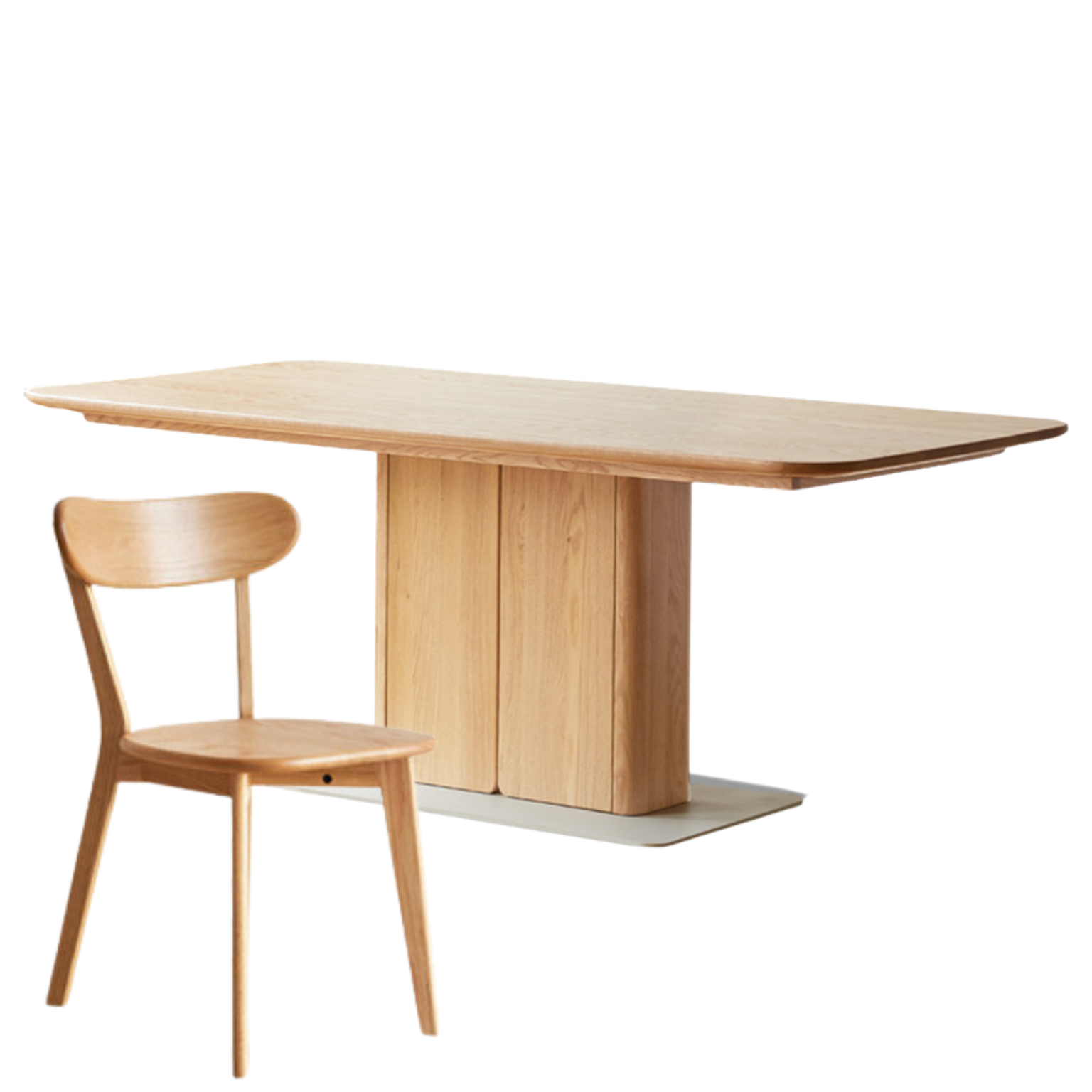 Oak Rock Plate Italian Standing Long Dining Table
