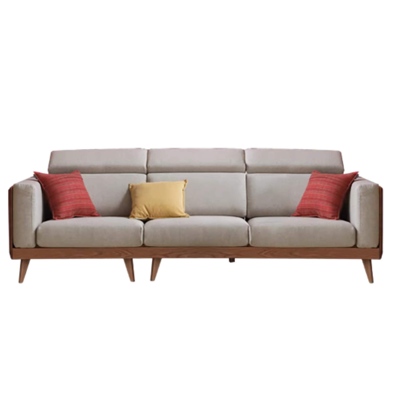 Black Walnut, Ash Solid Wood Adjustable Headrest Sofa.