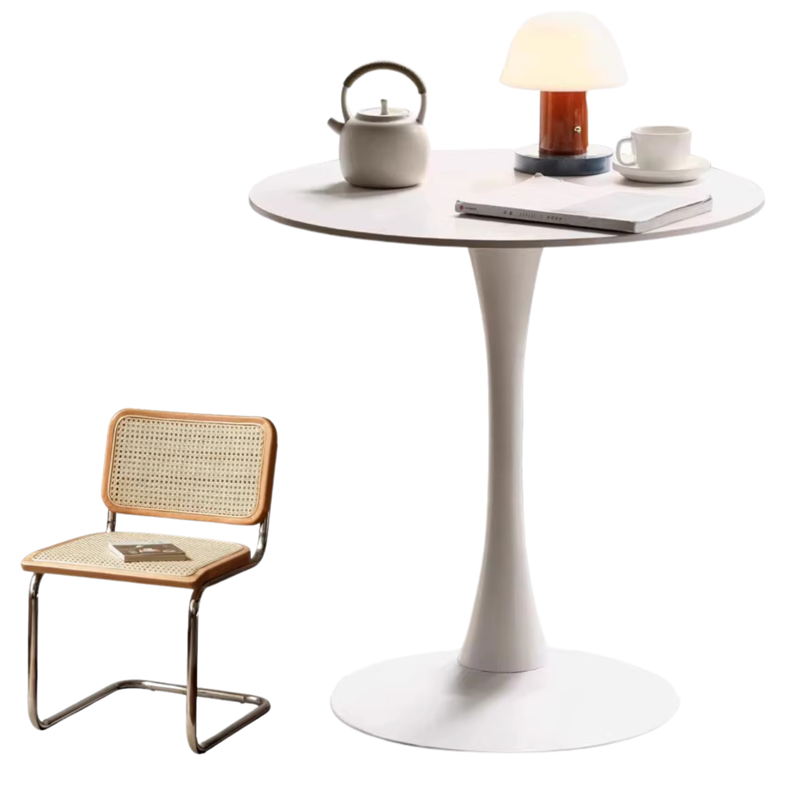 Rock Slab Top Small Round Side Table