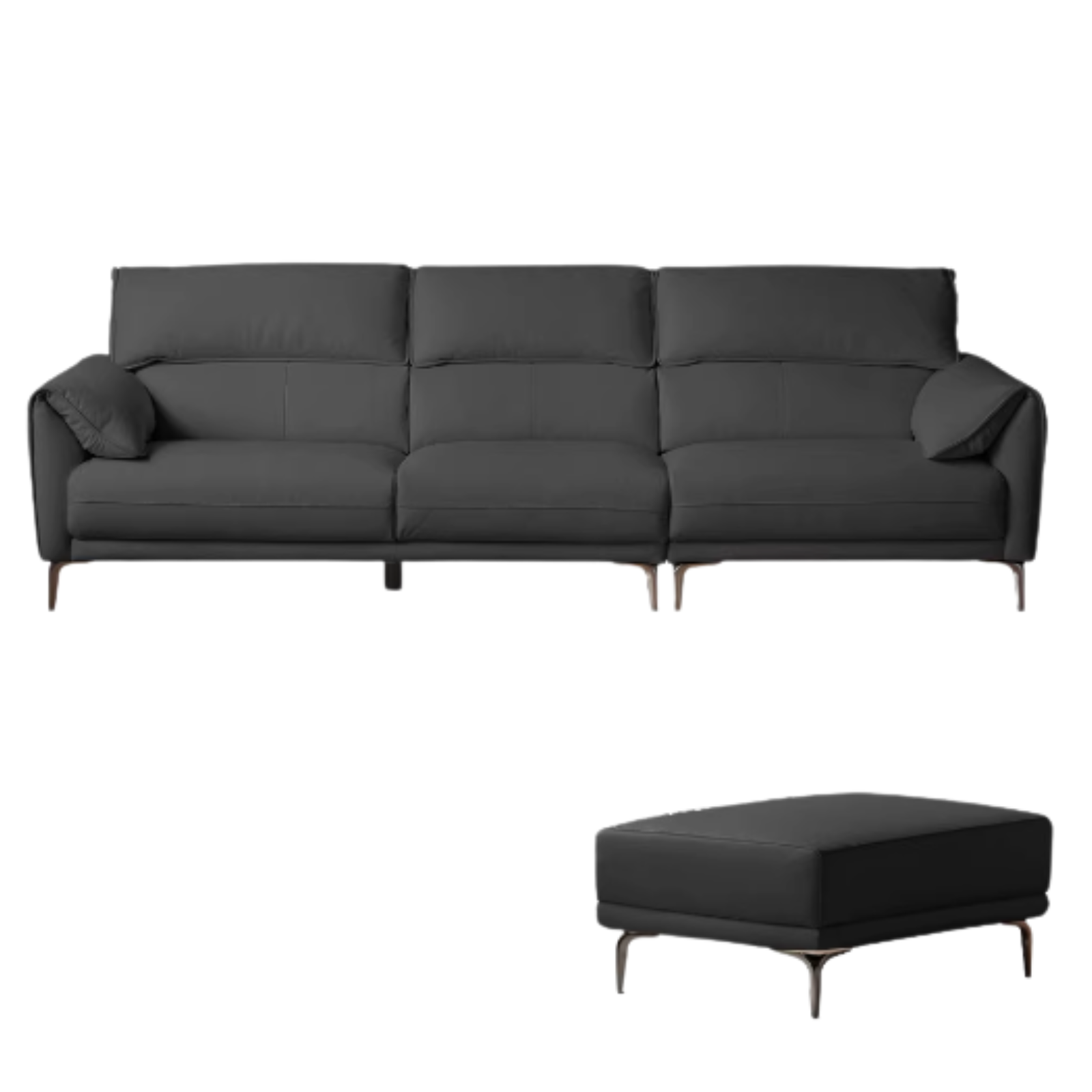 First Layer Cowhide Leather Goose Down Sofa.