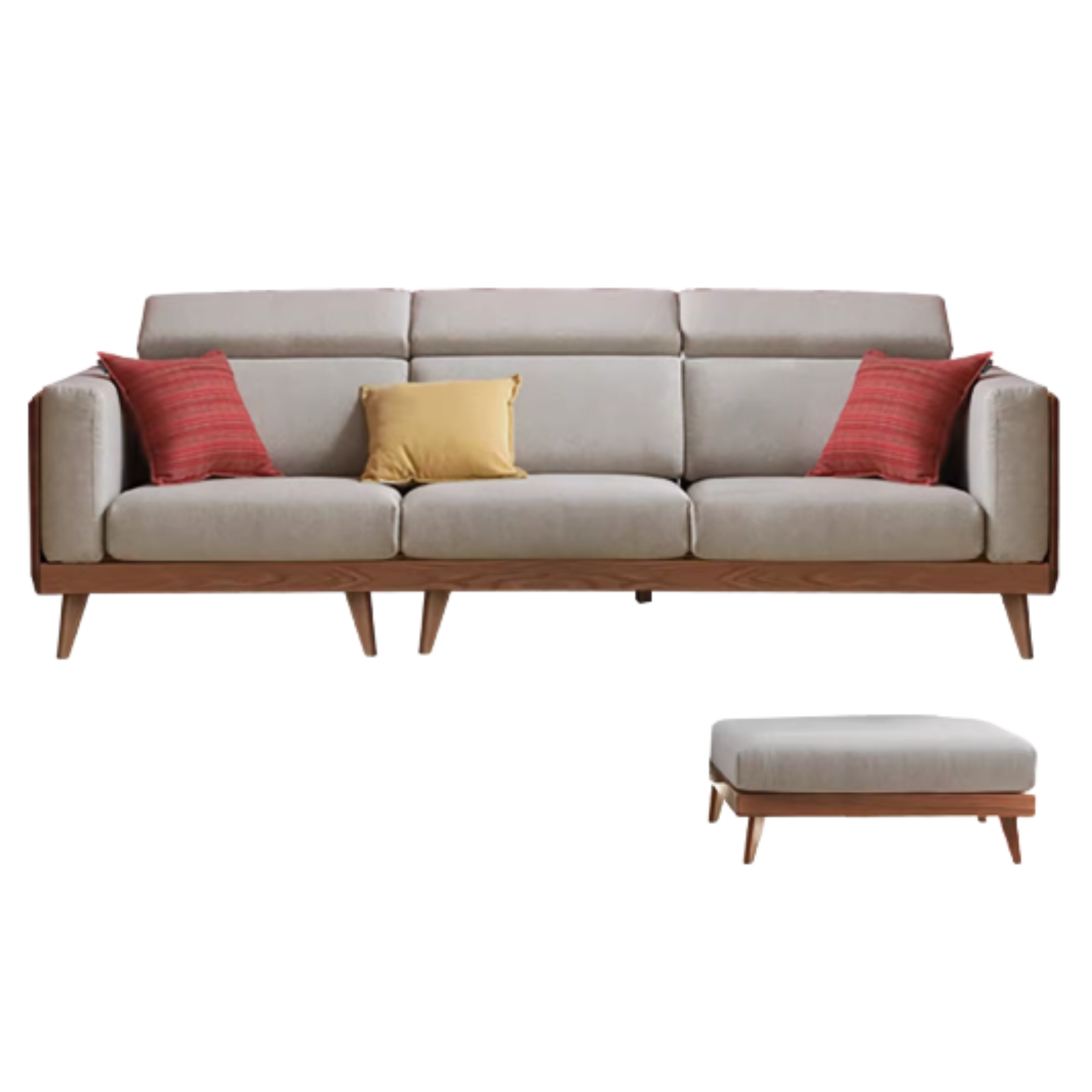 Oak, Ash Solid Wood Modern Fabric Sofa.