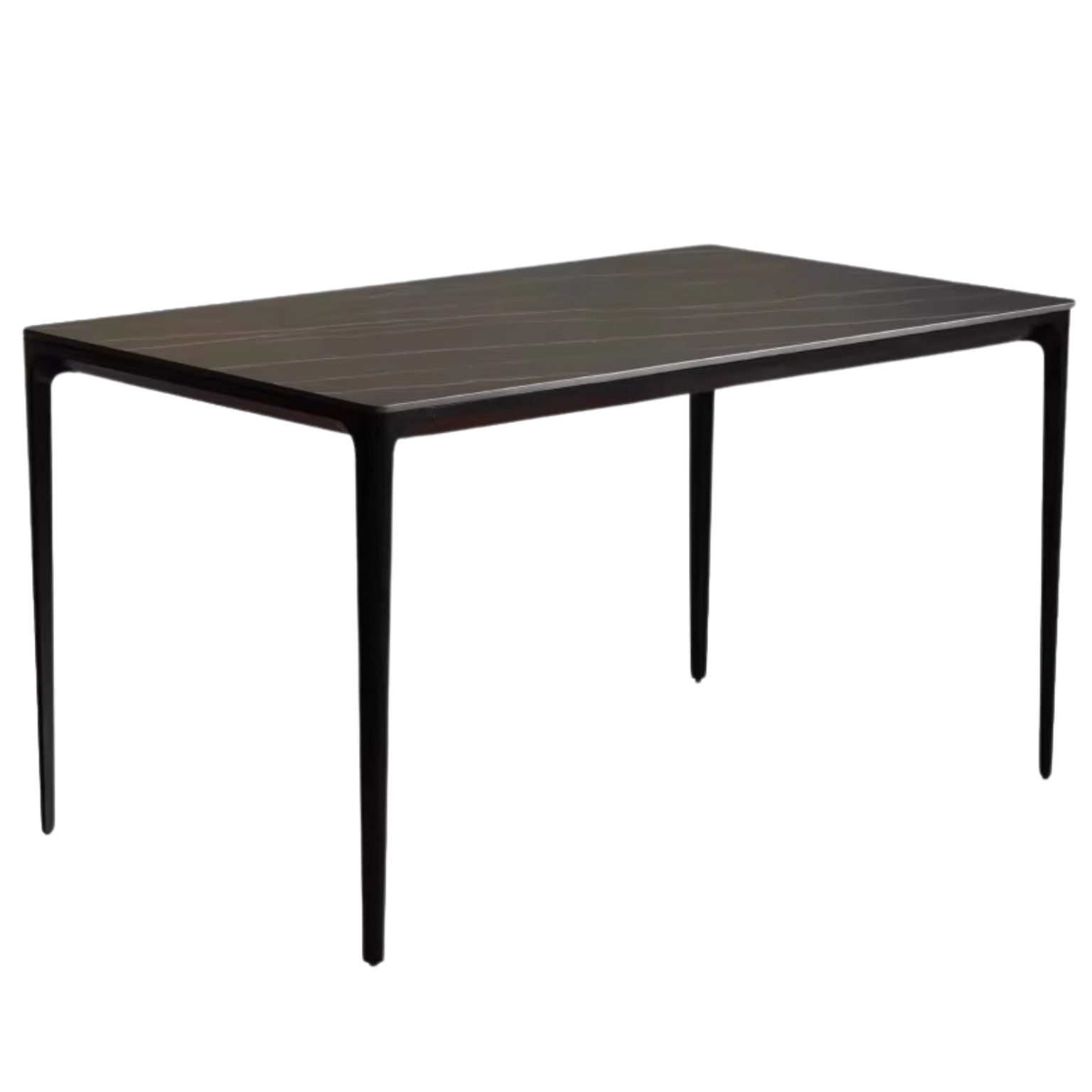 Rock Slab+Metal Italian Light Luxury Black Dining Table