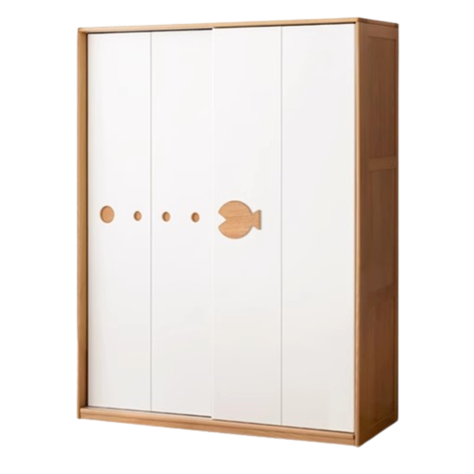 Beech Solid Wood Kids Wardrobe Sliding Door
